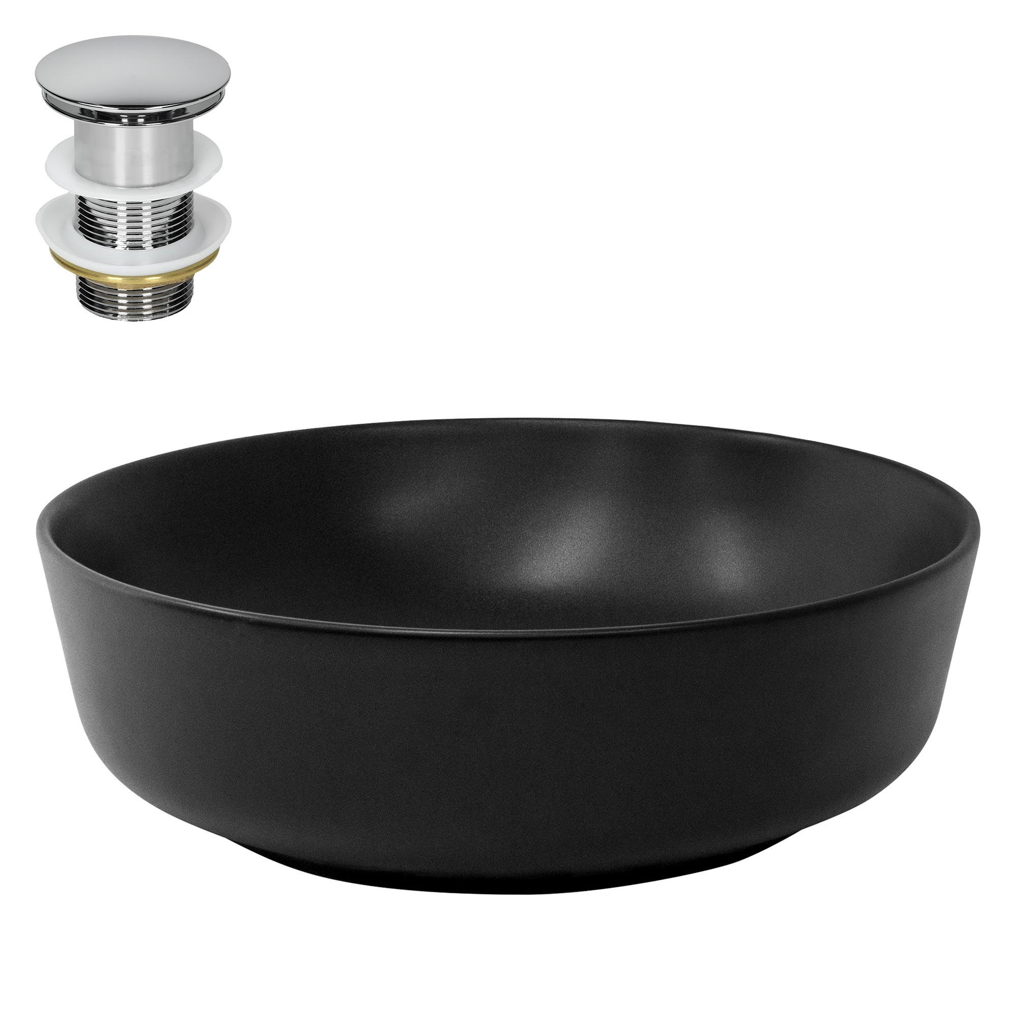 WASCHBECKEN - Schwarz, Keramik (41.5/13.5/41.5cm) - ML-DESIGN