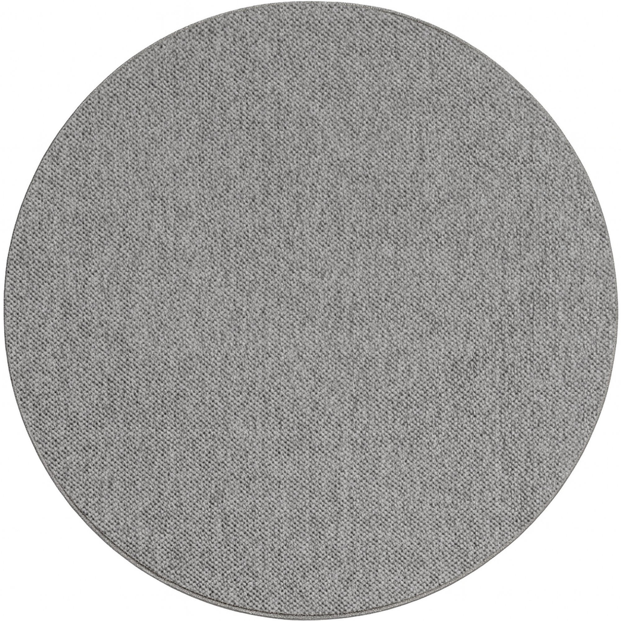 TEPPICH Flachgewebe LANGAU in Silber, meliert, Ø 120 cm - Silberfarben, Textil (120/120cm) - KADIMA DESIGN