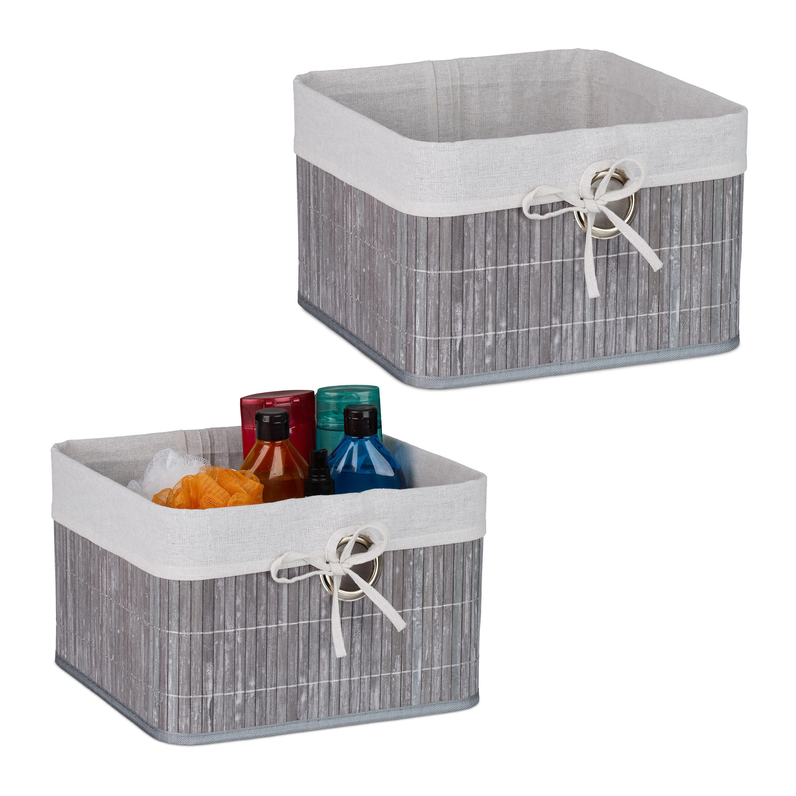 SÚPRAVA úložných košov - viacfarebná, kov/drevo (31/20/31cm) - Relaxdays