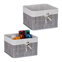 SÚPRAVA úložných košov - viacfarebná, kov/drevo (31/20/31cm) - Relaxdays