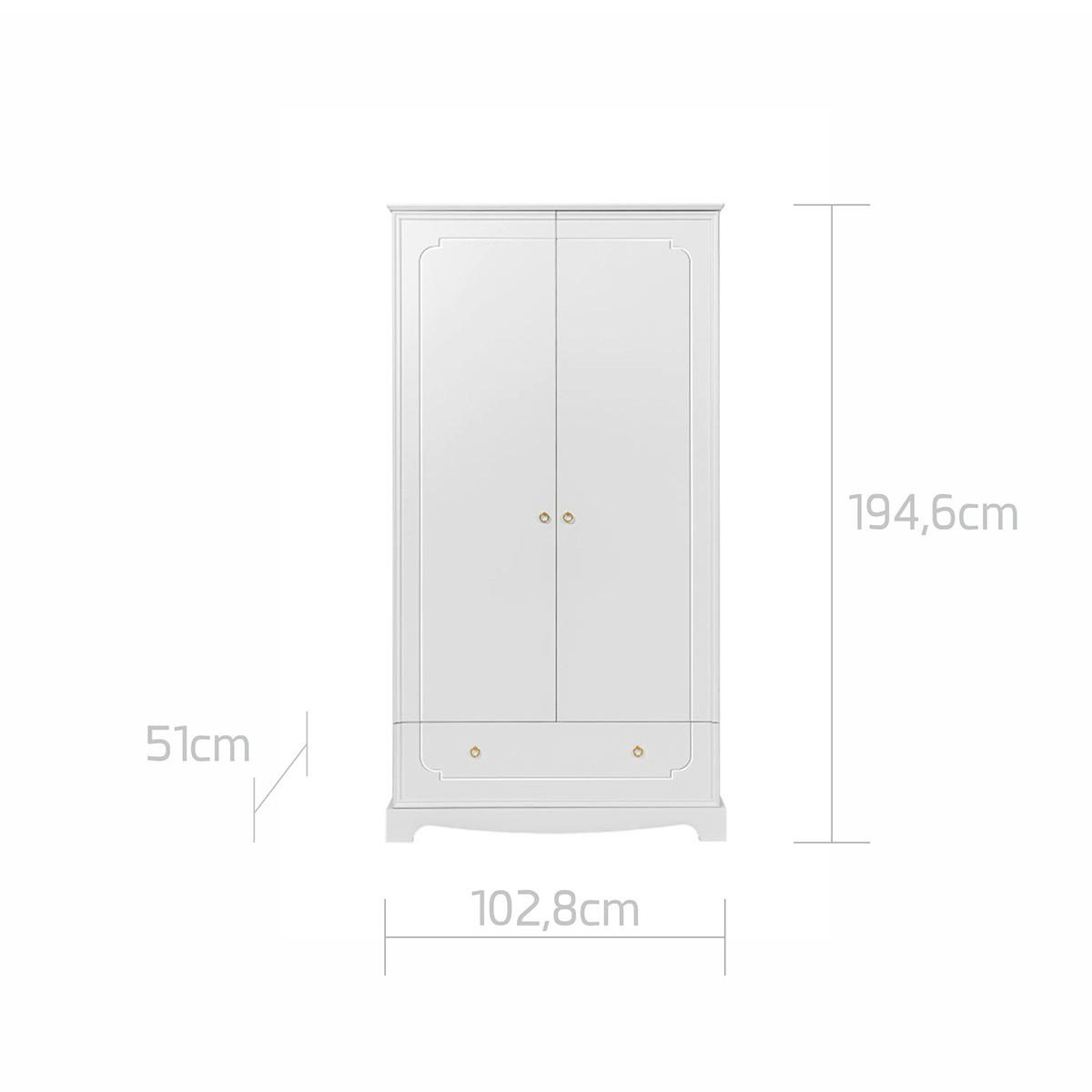 OTROŠKA OMARA Royal Bela - bela, leseni material (103/195/50cm) - Petits-meubles