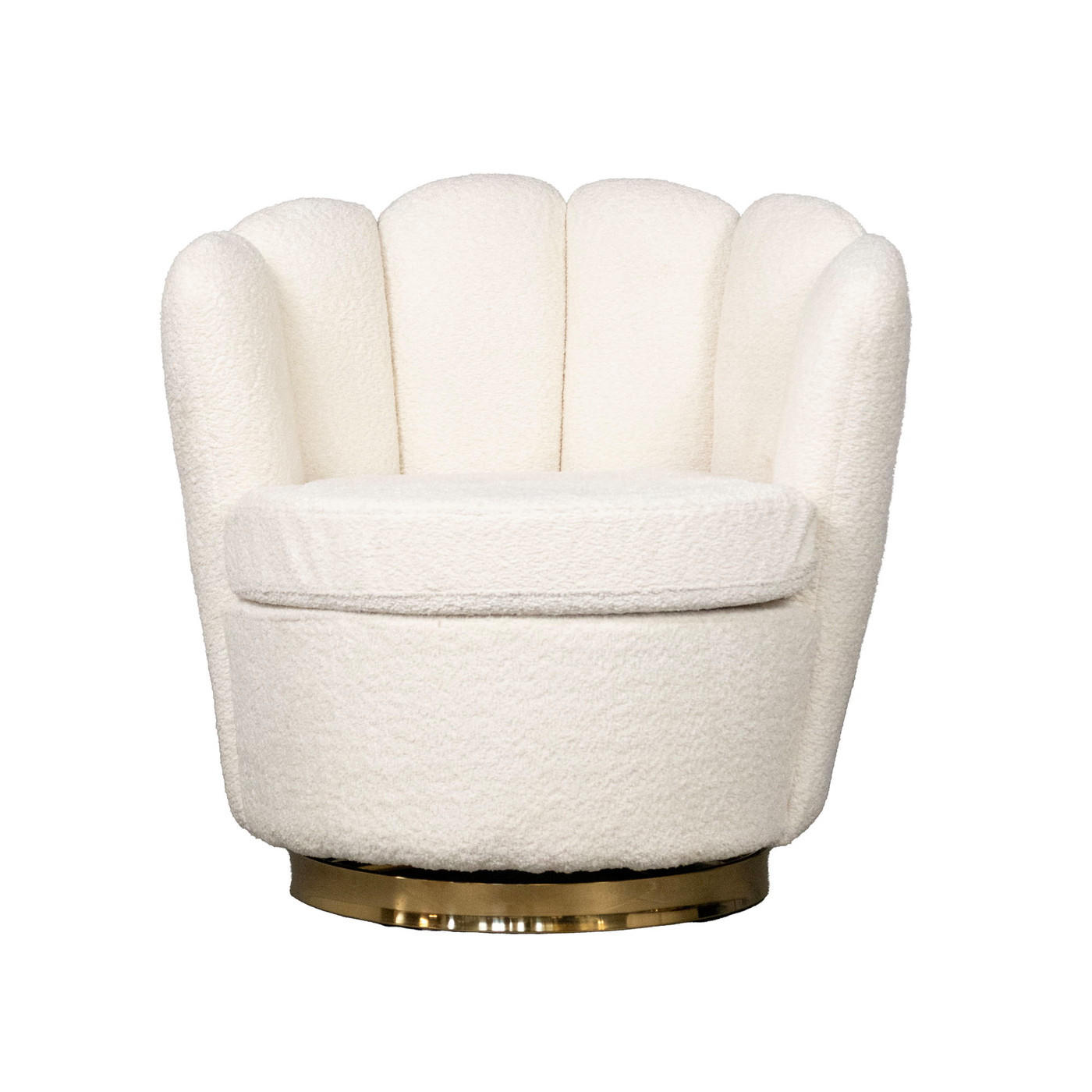 SESSEL drehbar aus Stoff, weiß - Weiß, Metall (76/80/76cm) - Giga Meubel