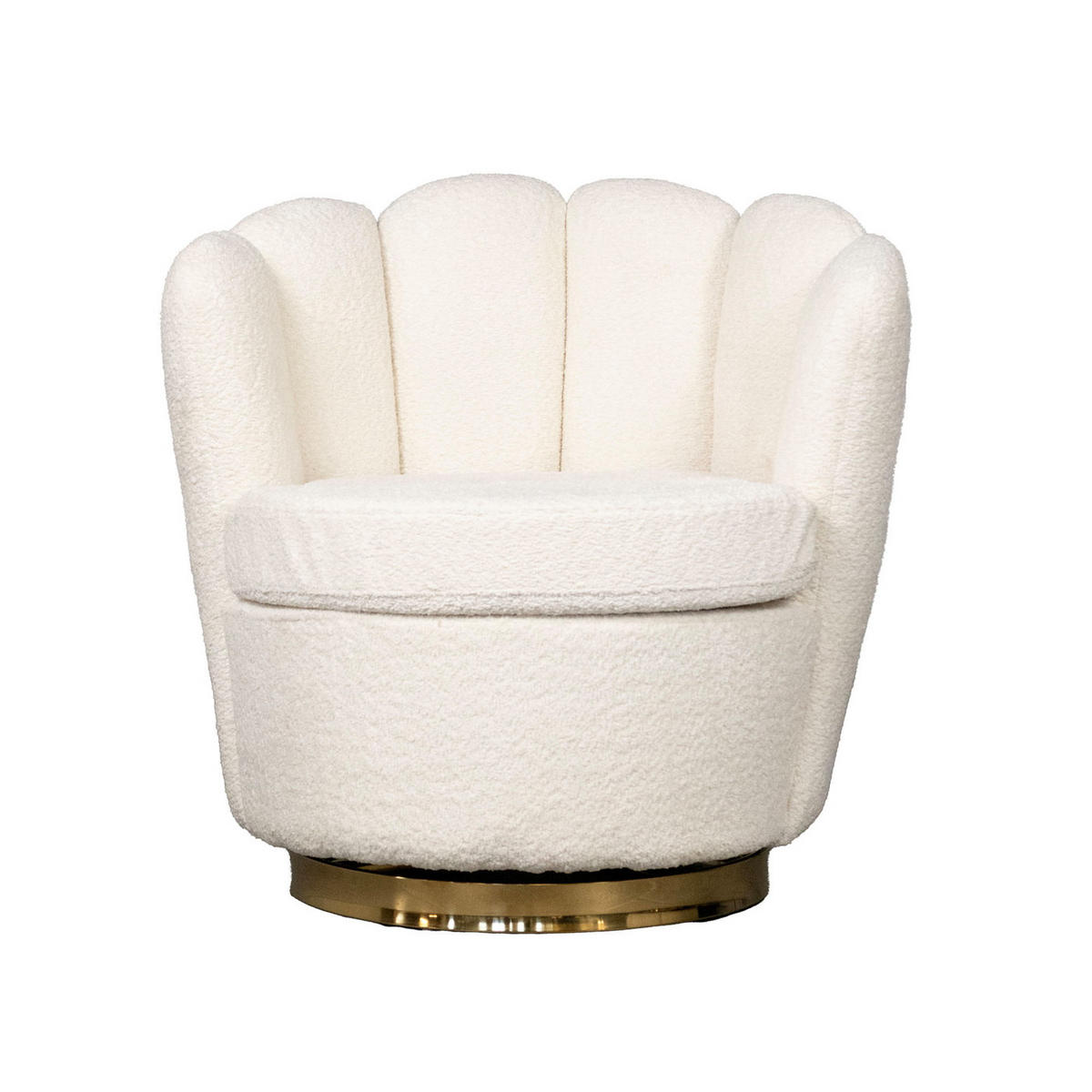 SESSEL drehbar aus Stoff, weiß - Weiß, Metall (76/80/76cm) - Giga Meubel