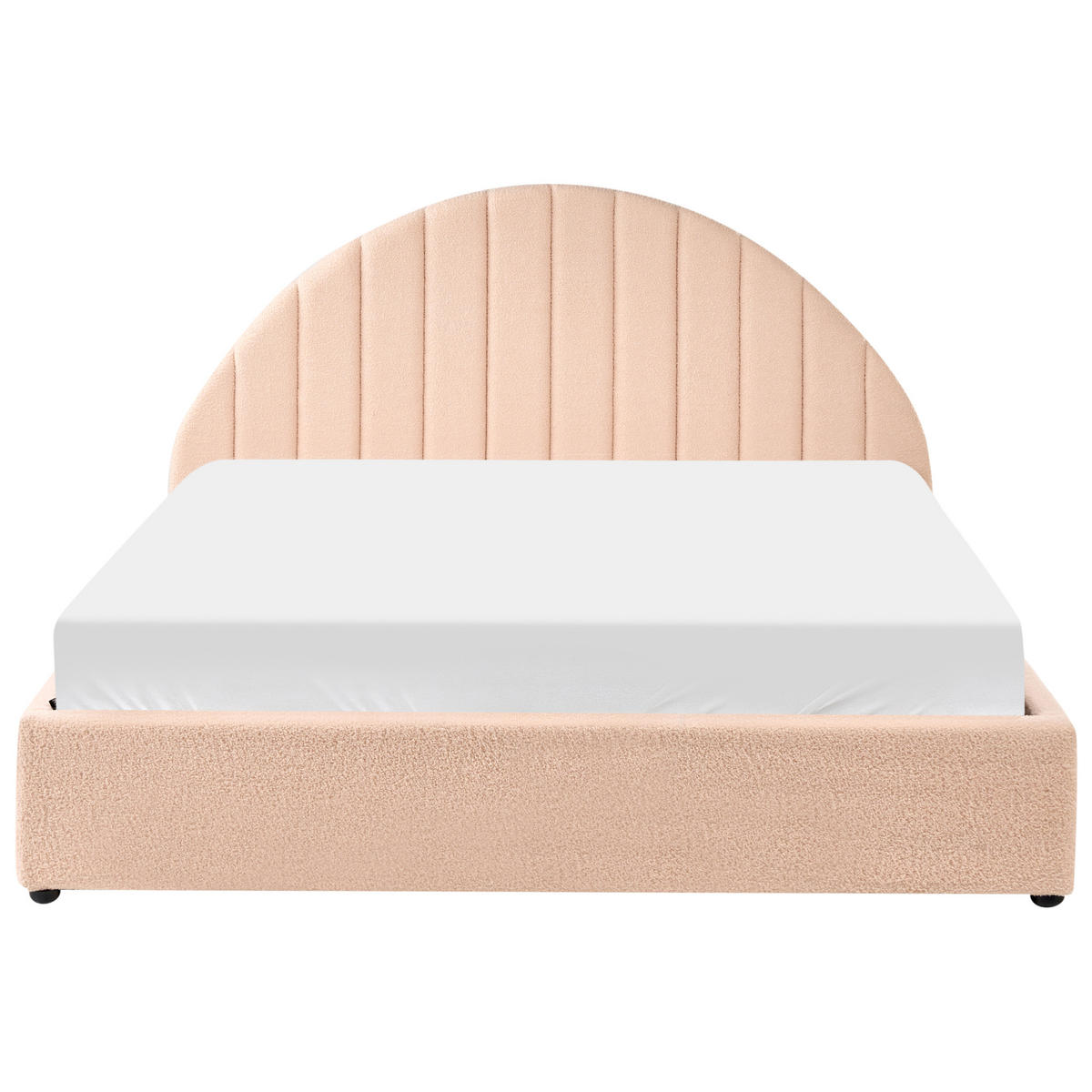 BETT mit Stauraum 160/200 cm Pfirsichrosa Chadenet - Pink, Textil (160/200cm) - Beliani