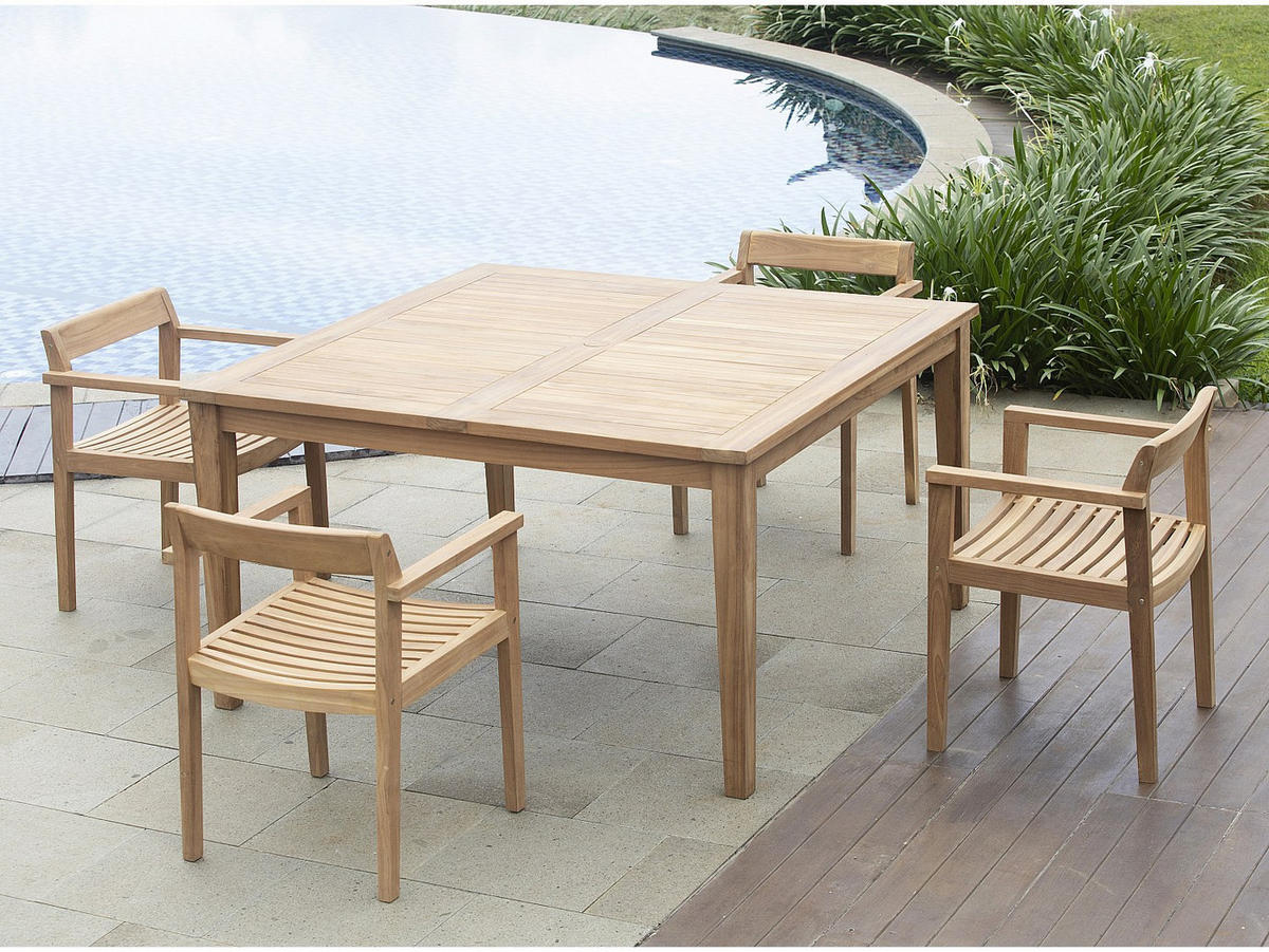 GARTENTISCH - 4 Personen, 6 Personen, 8 Personen - Holz, Platte - Naturfarben Hell - Naturfarben, Holz (140/140/77cm) - Vente-Unique