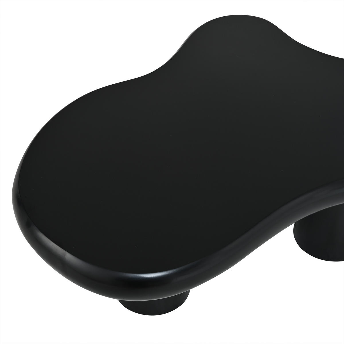 COUCHTISCH Wolkenform 97x67x32cm MDF Kreativ Lackiert mit Filz - Schwarz, Holzwerkstoff (97/67/32cm) - FLIEKS