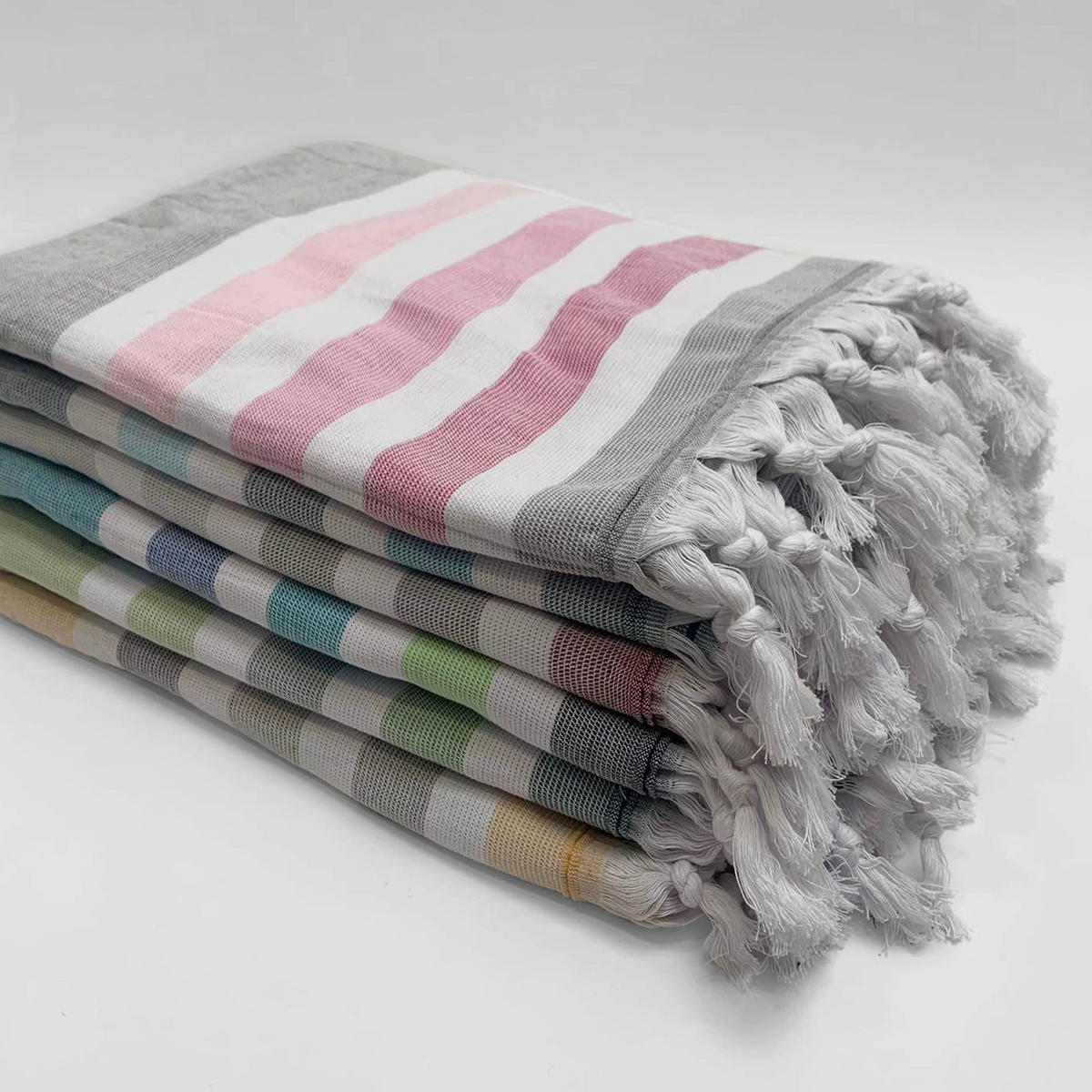 HAMAMTUCH mit Frotteefutter Zuma Mastic 90x160 340g/m² - Grau, Textil (90/160cm) - LE COMPTOIR DE LA PLAGE