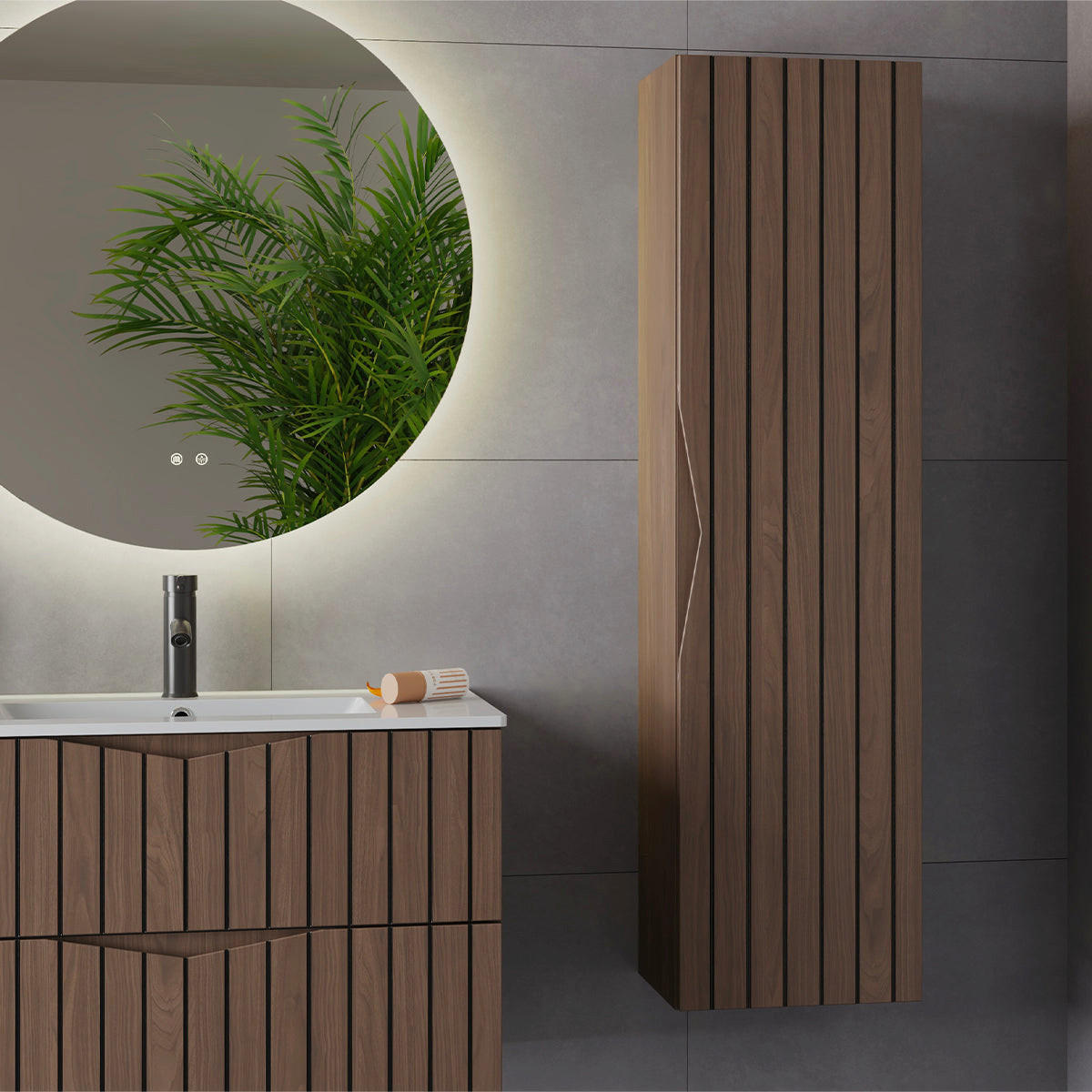 DONJI ELEMENT ZA UMIVAONIK 80cm Siena Drvo i crno - smeđa, drvni materijal (80/50/45.8cm) - Petits-meubles