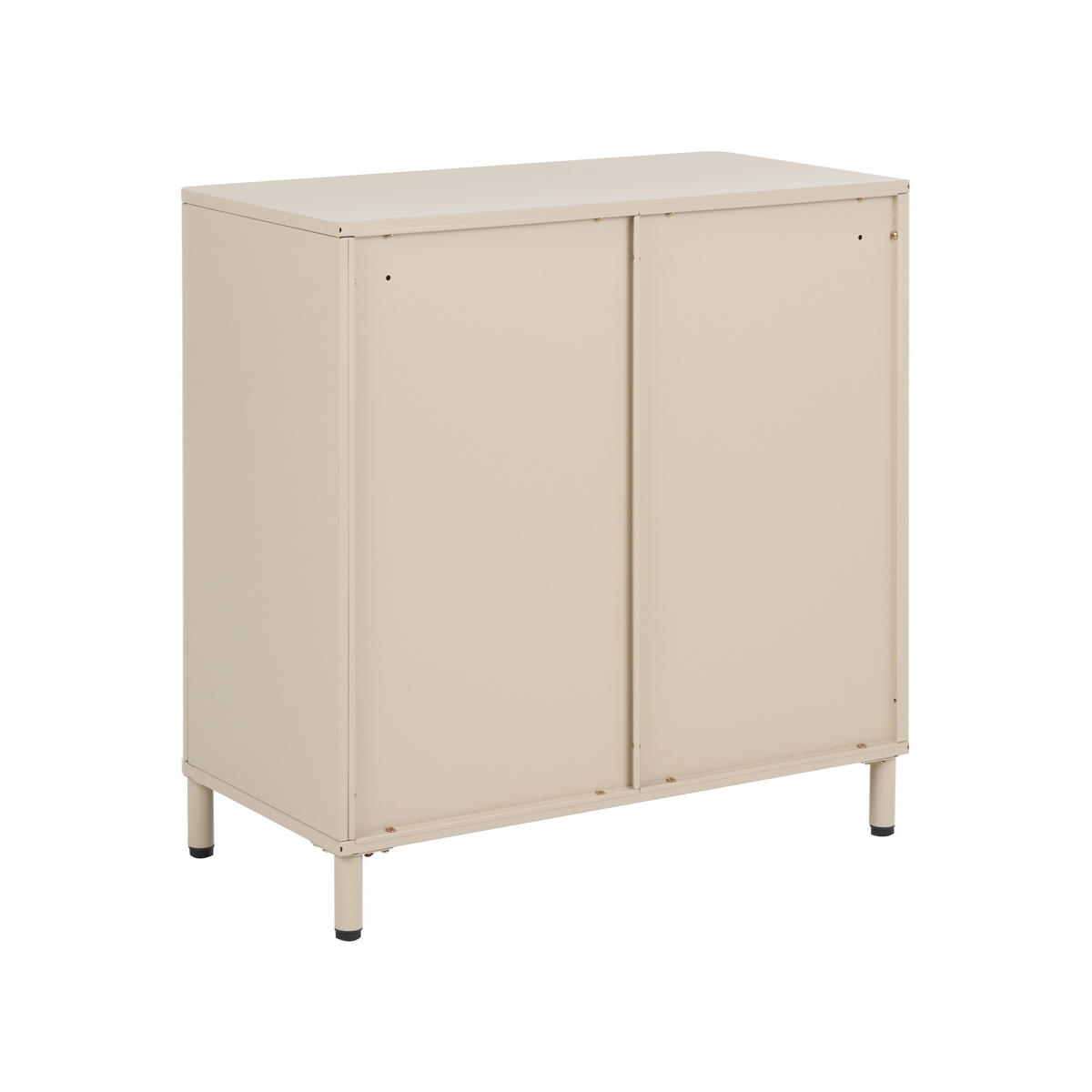 SIDEBOARD mit 2 Türen Metall Beige Ombura - Beige, Metall (80/80/40cm) - Beliani