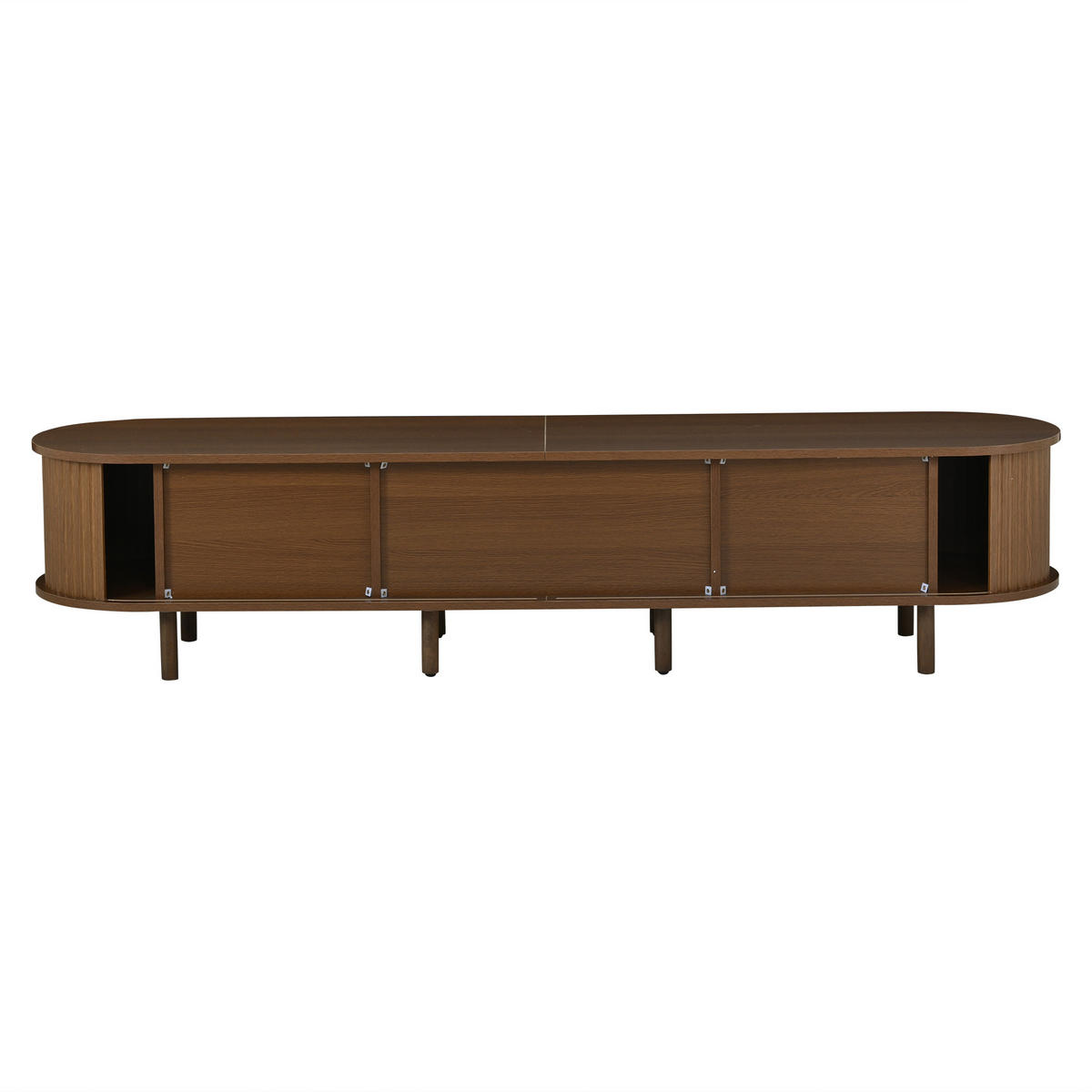 LOWBOARD DE-40410 Klapptür mit Rattan-Design und Rolltüren Walnuss - Walnussfarben, Holzwerkstoff (180/40/40cm) - ComfortXL
