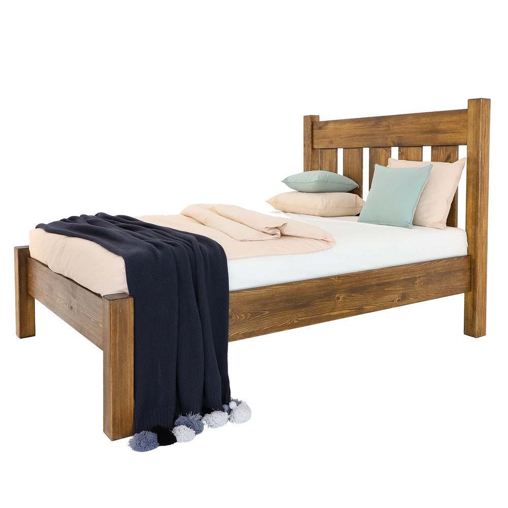 BETT aus Massivholz Rustyk Mieszko II 140x200 - Dunkelbraun, Holz (140/200cm) - Seart