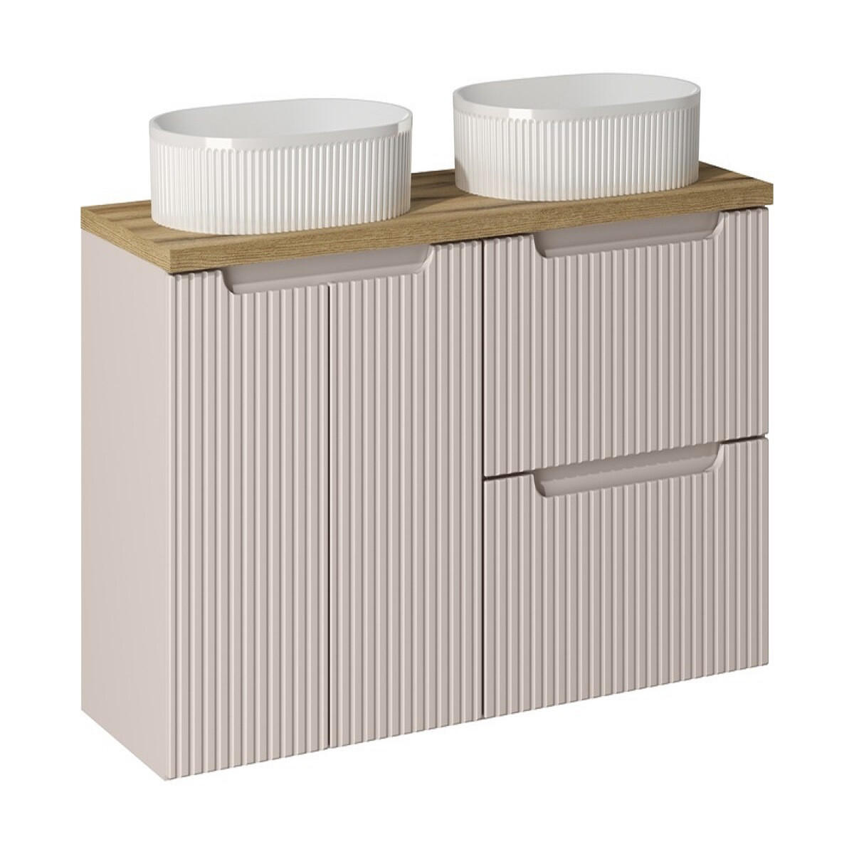 Milaros Markt Badmöbel-Set Kaschmir, Eiche Artisan 120x57x40 cm