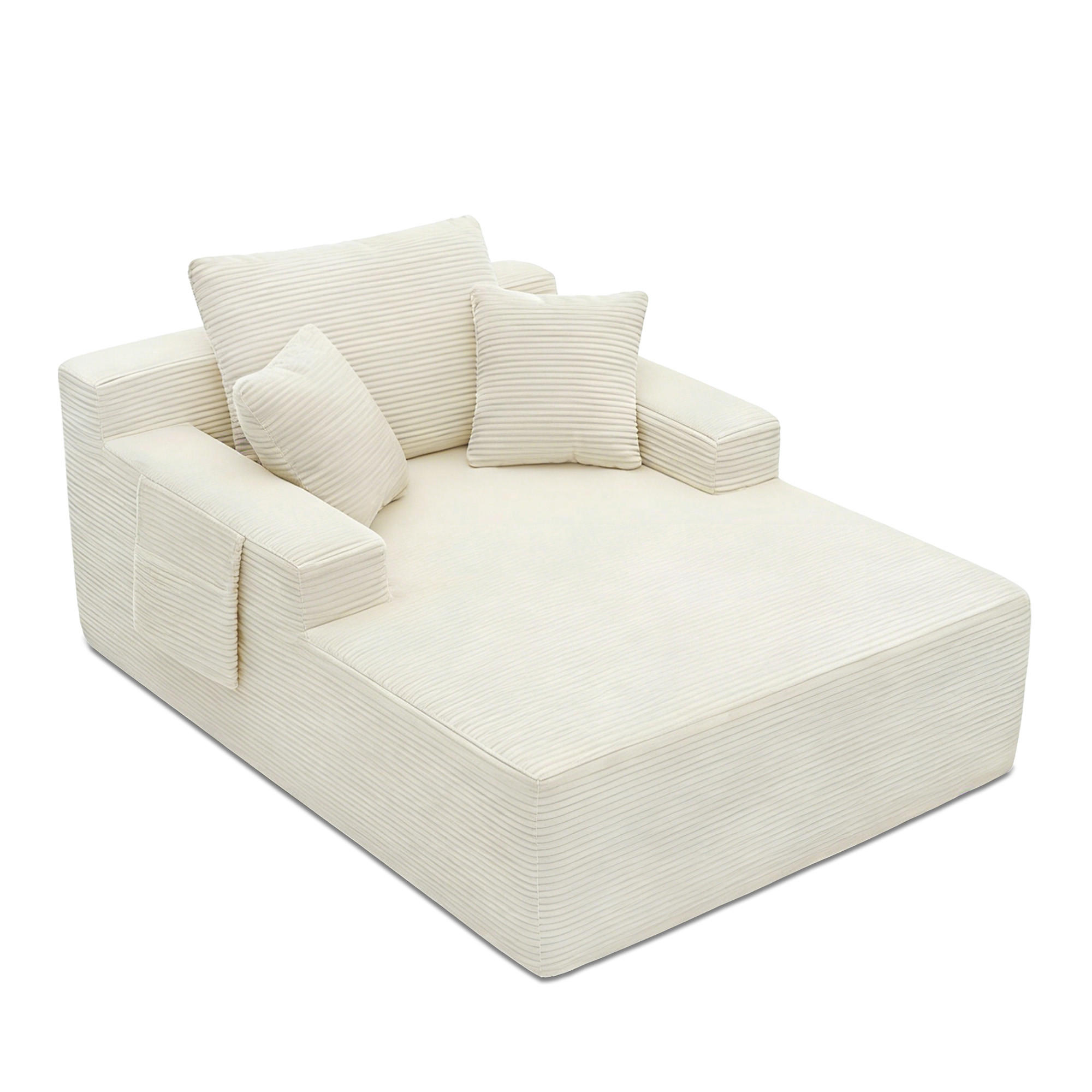 SCHLAFSOFA DE-34580 mit Seitentaschen Beige - Beige, Textil (70/150/110cm) - ComfortXL
