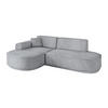 ECKSOFA Ottomane Links MARI-L1-v3 - 243x171x83 cm Grau Velours - Schwarz/Grau, Holzwerkstoff/Kunststoff (243/171cm) - ALTDECOR
