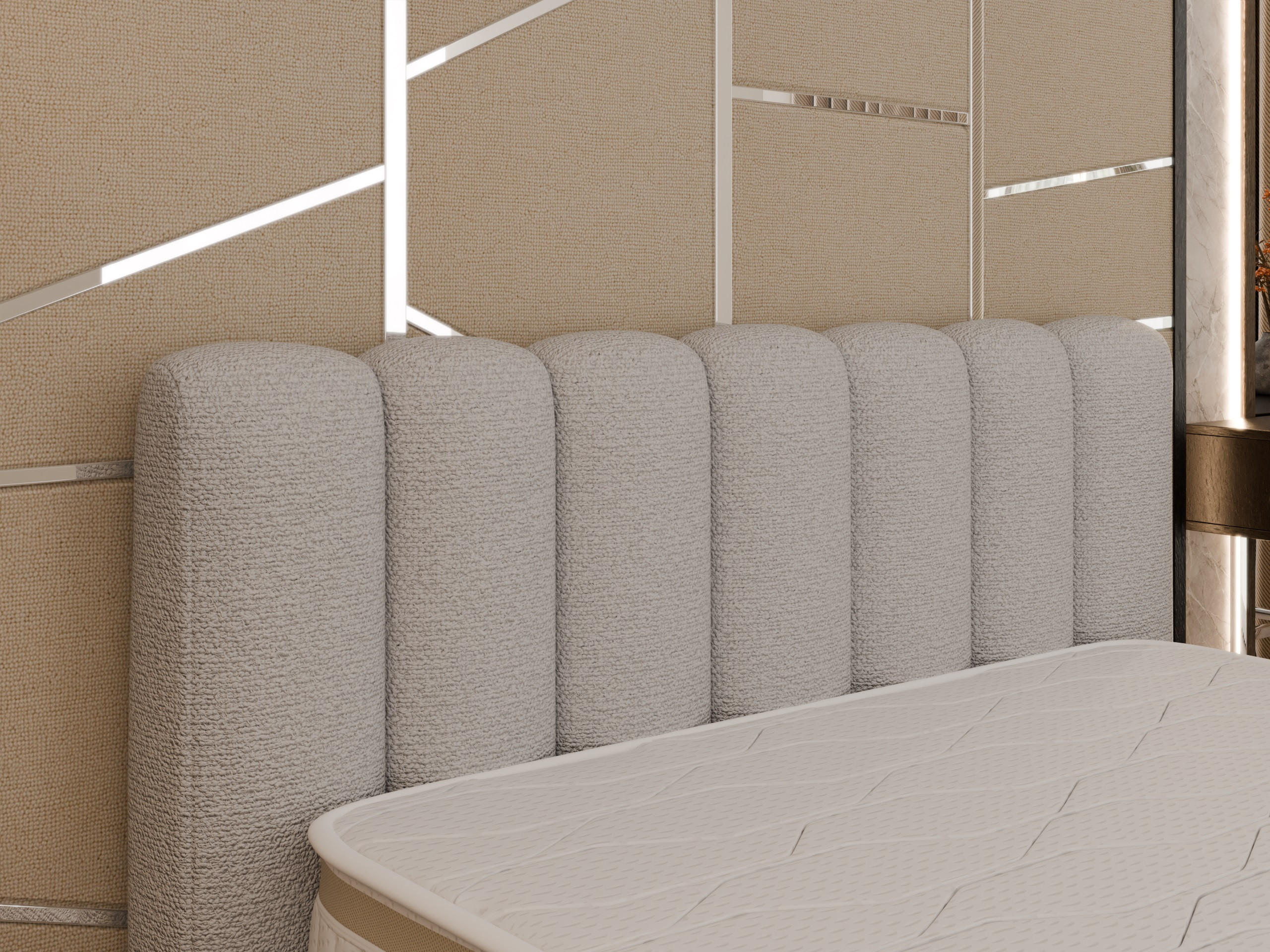 POLSTERBETT Zaira 160x200cm – Elegantes Polsterbett für modernen Wohnstil , ohne matratze, Sandfarben - Sandfarben, Holz (160/200cm) - Panda Möbel