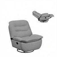 RELAXSESSEL 360° drehbar mit Fußstütze und Stauraum, DE-42187, Dunkelgrau - Dunkelgrau, Metall (49.5/106/95cm) - ComfortXL
