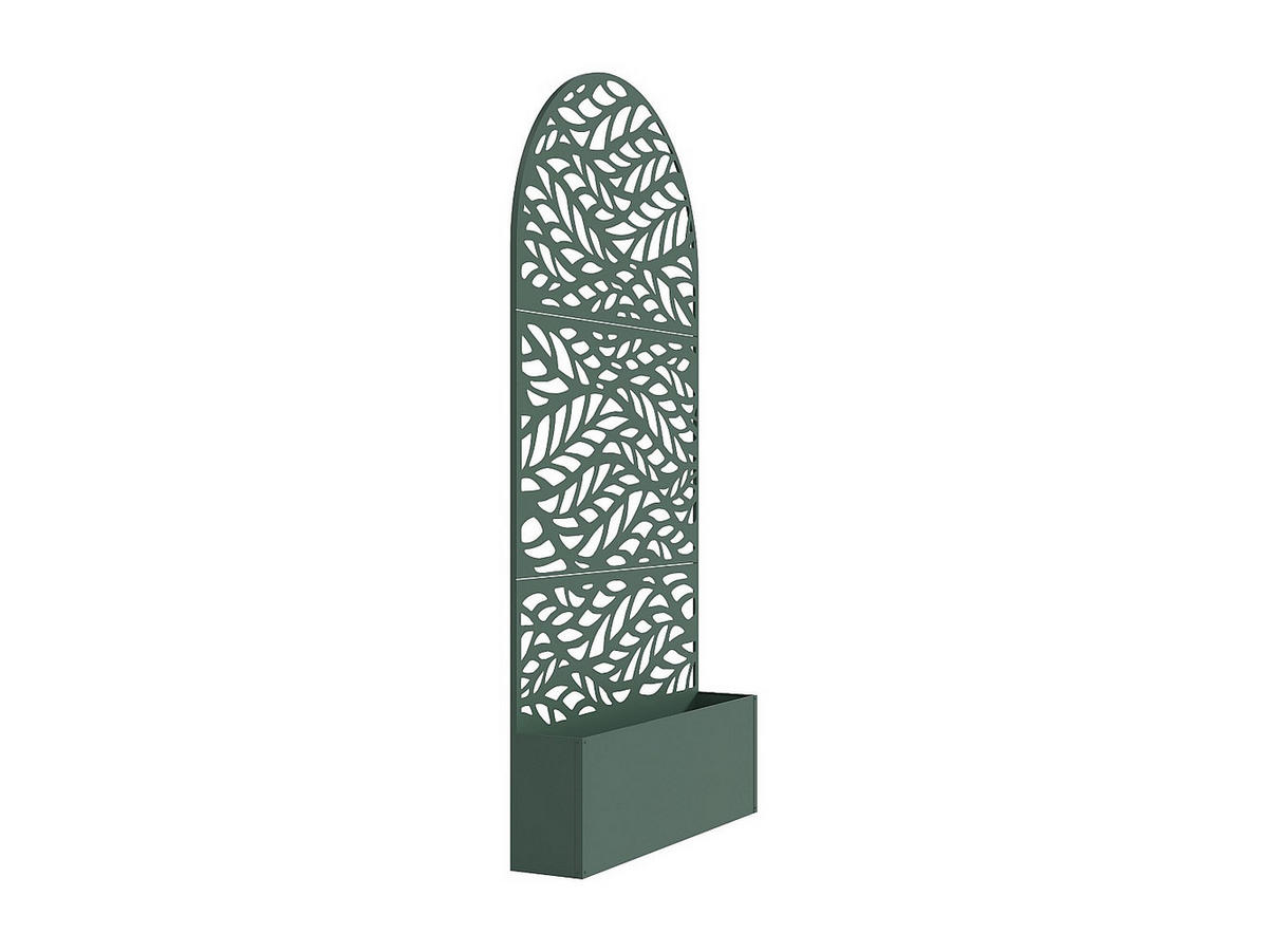 PFLANZKÜBEL mit Rankgitter - 90 cm x 33 cm - Metall - Mandelgrün CLYNEO - Grün, Metall (90/180/33cm) - Vente-Unique