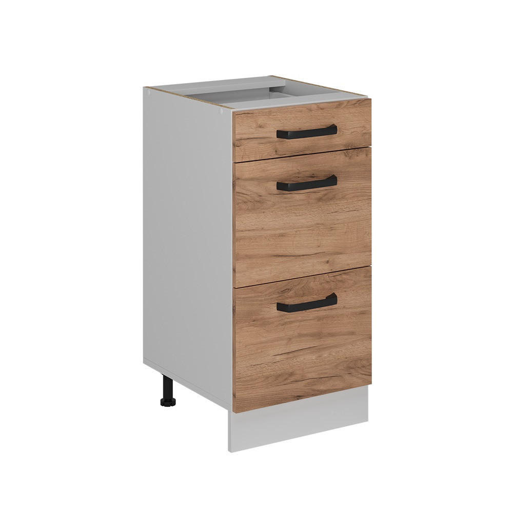 KÖKSUNDERSKÅP R-Line Goldkraft ek 40 cm utan bänkskiva Honungsek, Vit 81.6/40/46 cm
