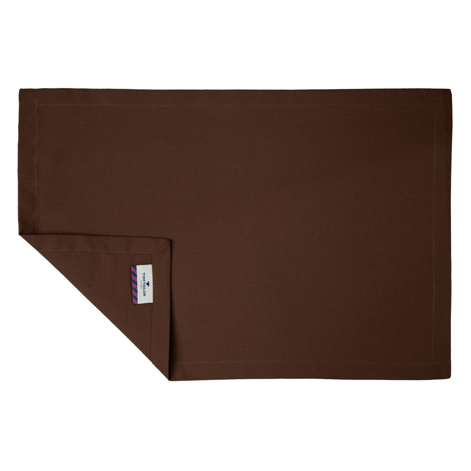 TISCH-SET 6 TEILIG DOVE - Teakfarben, Textil (35/50cm) - Tom Tailor