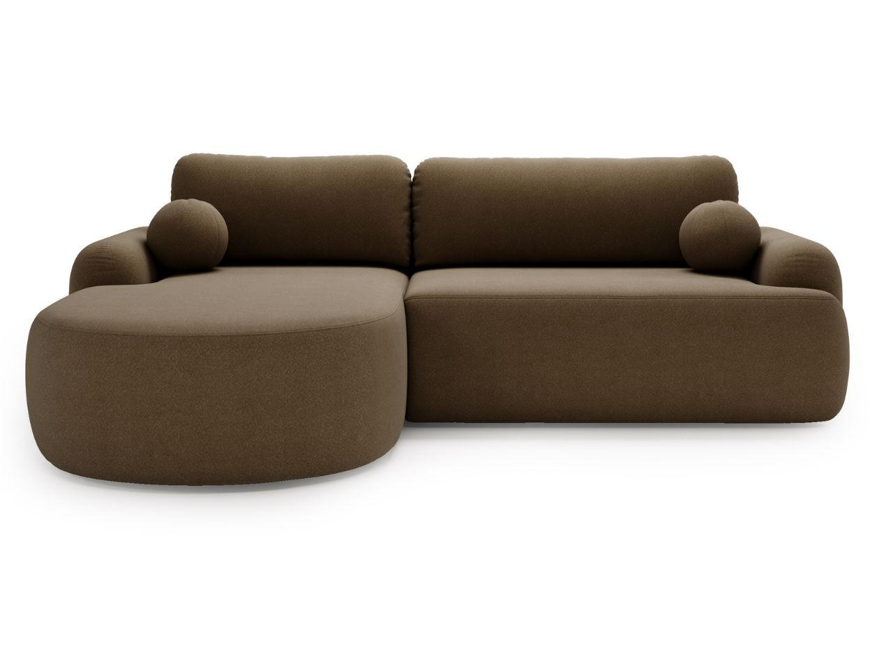 ECKSOFA Aurio Dunkelbraun Links - Dunkelbraun, Holz/Textil (177/261cm) - Graingold