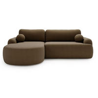 ECKSOFA Aurio Dunkelbraun Links - Dunkelbraun, Holz/Textil (177/261cm) - Graingold