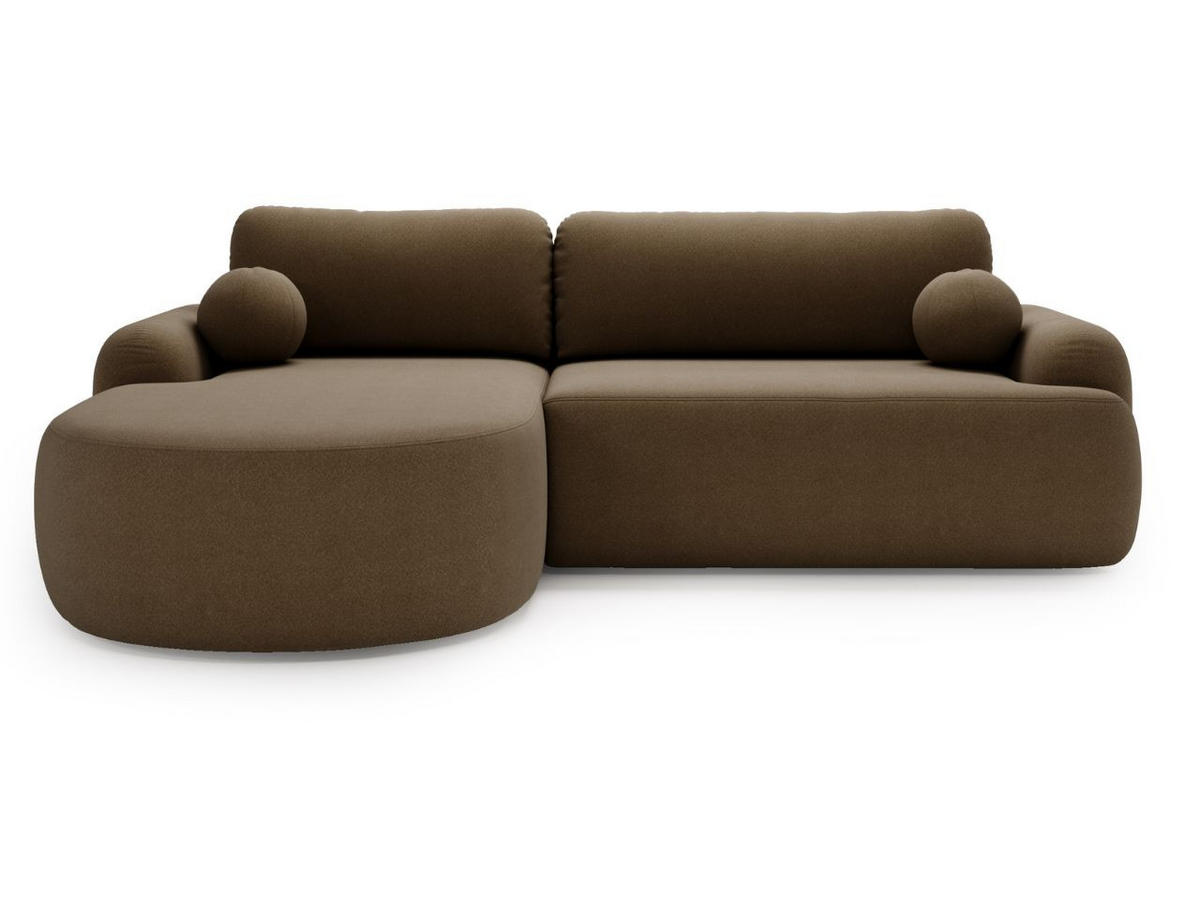 ECKSOFA Aurio Dunkelbraun Links - Dunkelbraun, Holz/Textil (177/261cm) - Graingold