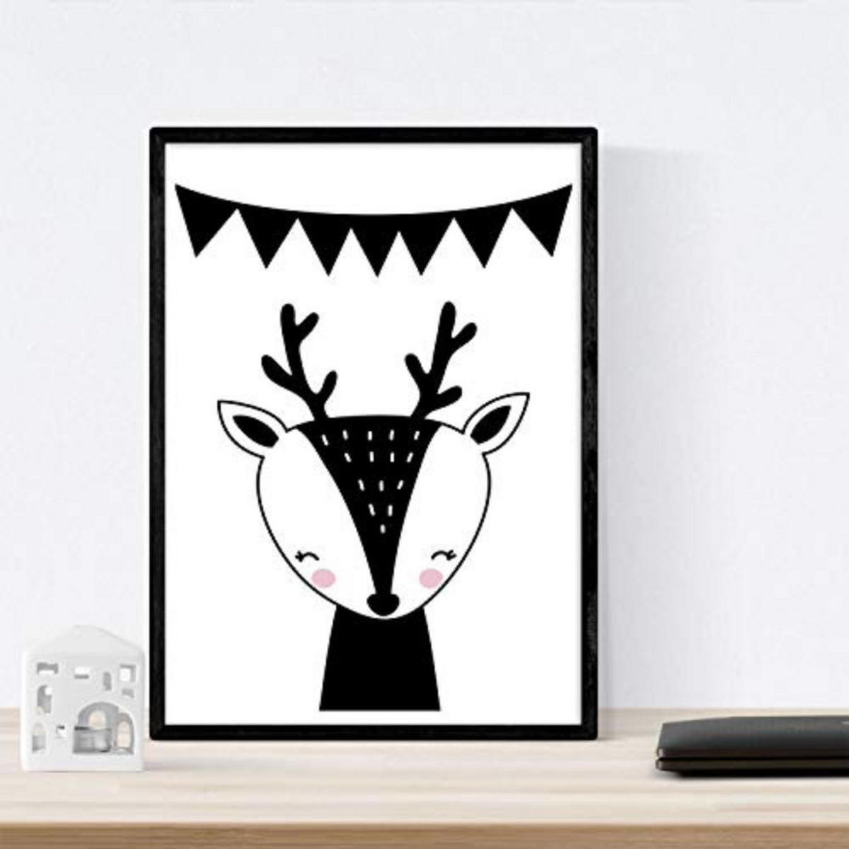 POSTER Set mit 4 „Seien Sie mutig“ Tiere A4 Rahmenlos - Klar, Papier (29.7/3cm) - Nacnic