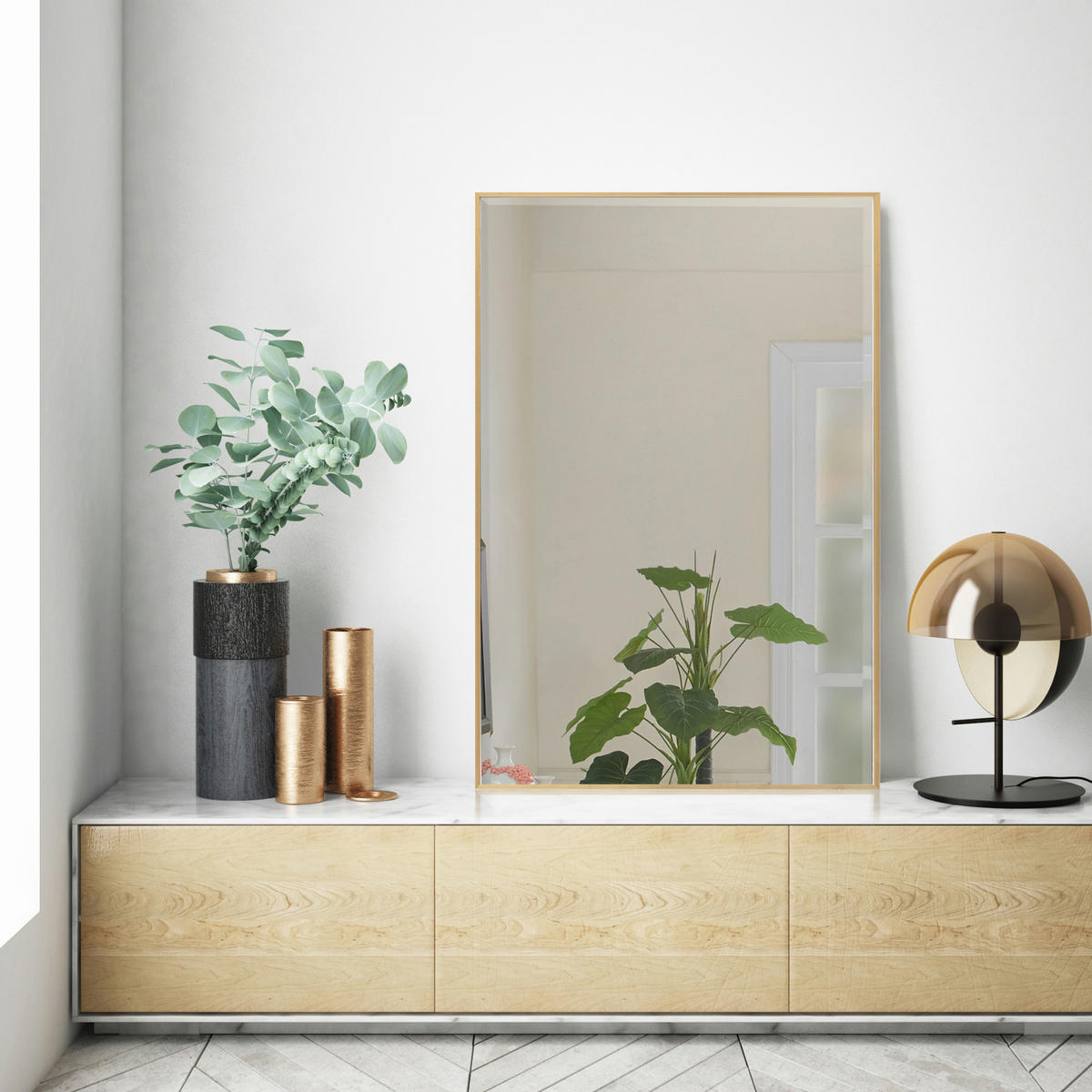 WANDSPIEGEL Novoli - Goldfarben, Glas/Kunststoff (50/4/70cm) - [en.casa]