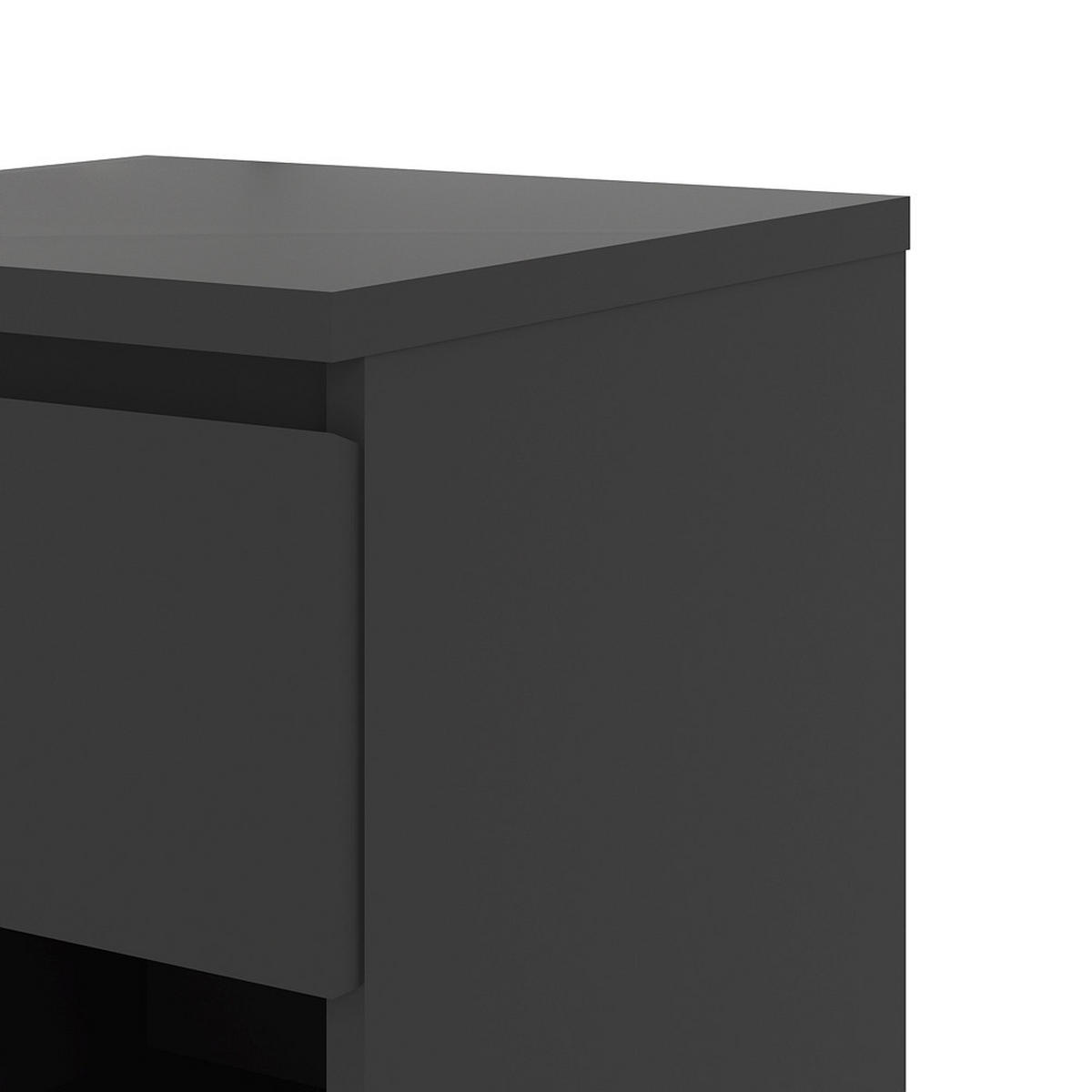 NACHTSCHRANK mattschwarz - Schwarz, Holzwerkstoff (40/50/40cm) - ebuy24