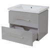 WASCHBECKEN+UNTERSCHRANK Hochglanz Hellgrau - Grau, Keramik (61/54/48cm) - MCW