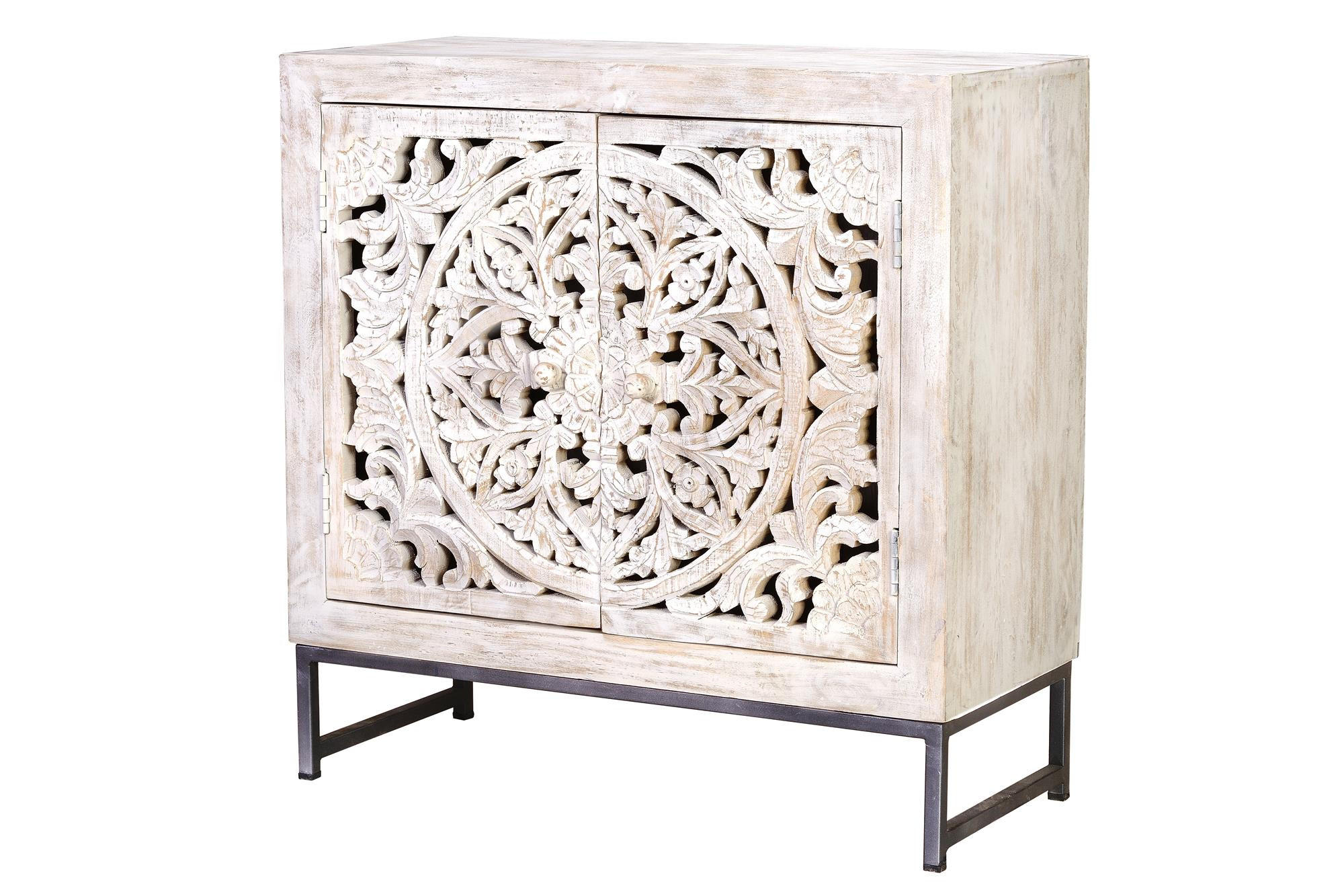 KOMMODE aus Mangoholz - Perlmutt, Holz (80/81/35cm) - Giner y Colomer