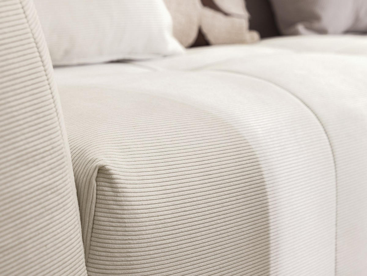SOFA - 6 Personen - samt - beige Naemia - Beige, Kunststoff/Textil (263/70/233cm) - Vente-Unique