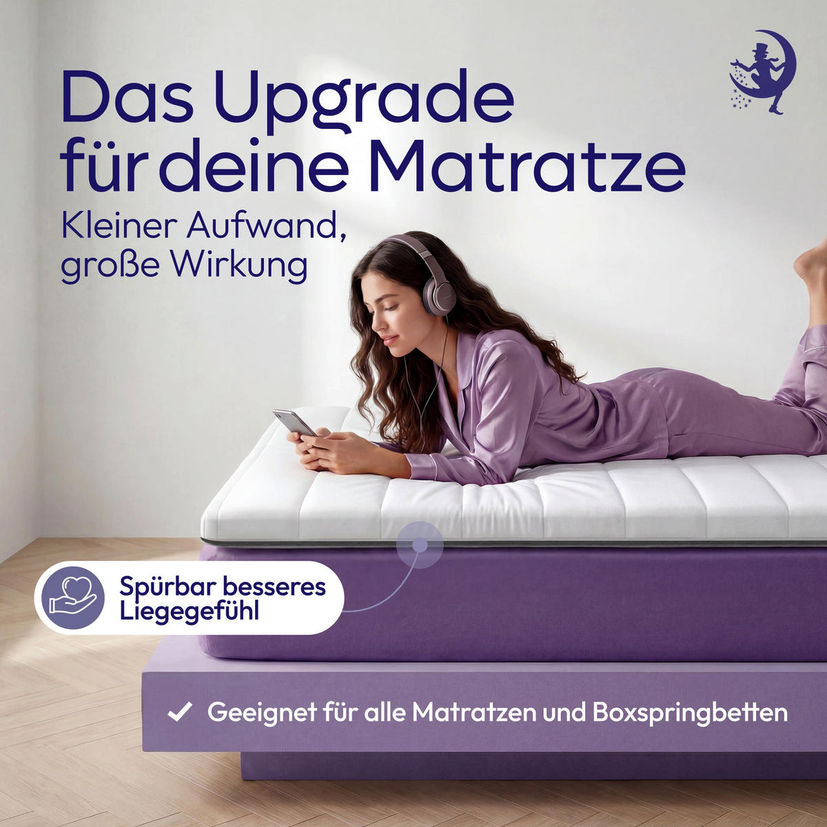 MATRATZENTOPPER KALTSCHAUM 100x200 cm – 5 cm Komfortauflage für harte Matratzen - Weiß, Textil (100/200cm) - Mister Sandman