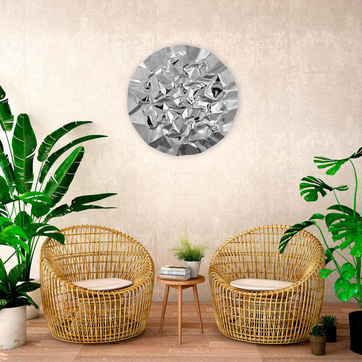 WANDDEKO Silber 80/80 cm - Silberfarben, Metall (3.6/80/7cm) - KUNSTLOFT