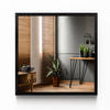 SPIEGEL 50 x 50 cm schwarzer Rahmen - Blaugrau/Schwarz, Glas (50/50/1cm) - TULUP