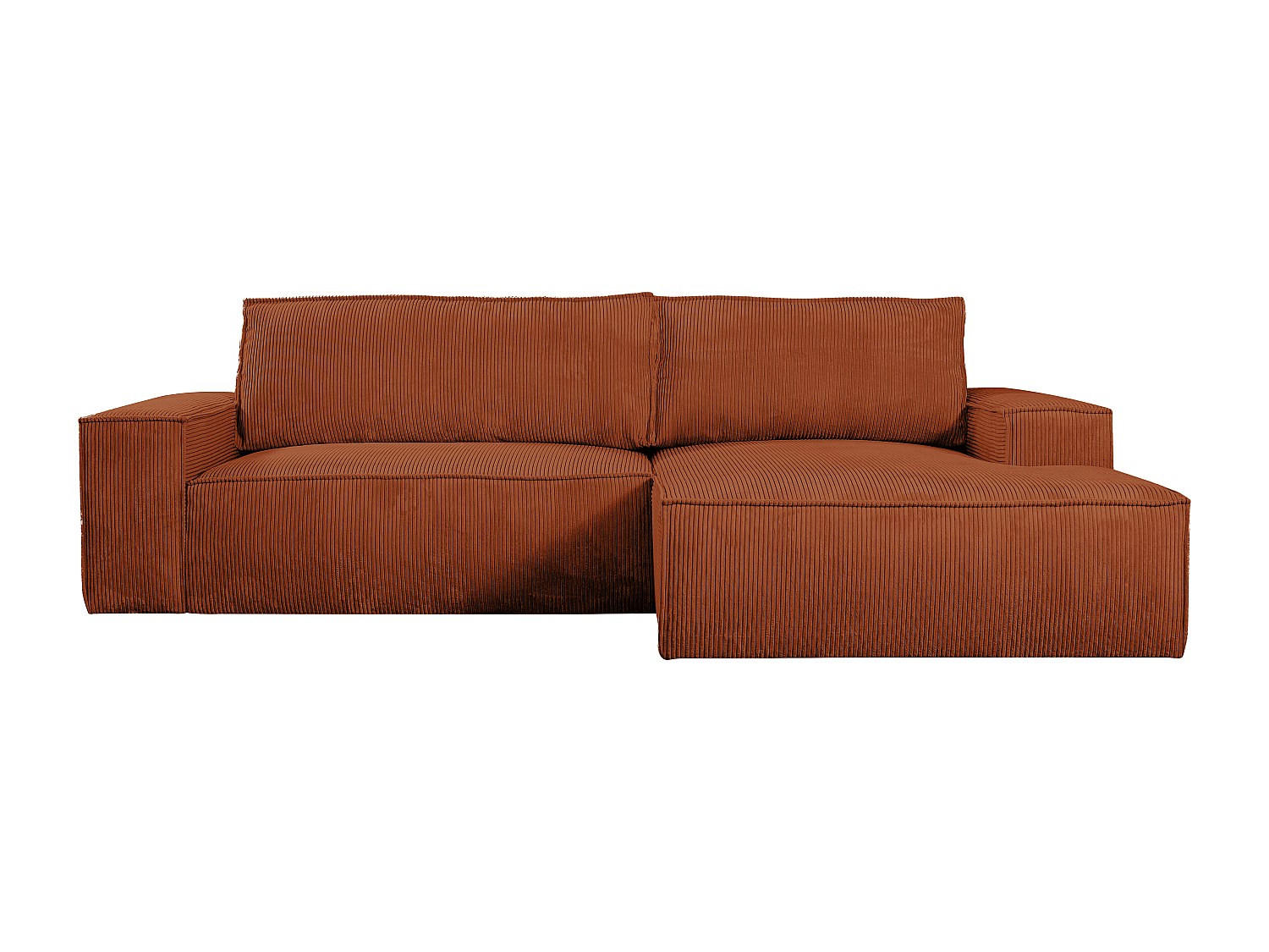 SCHLAFSOFA - 4 Personen - samt - terracotta Amelia - Terracotta, Textil (267/85/167cm) - Vente-Unique