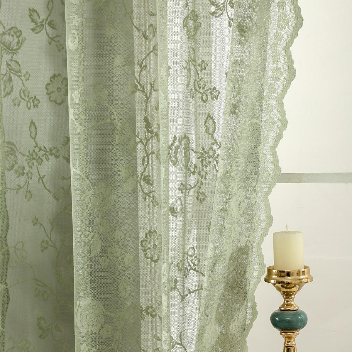 VORHÄNGE – Halbtransparent – Grün – 132 x 160 cm – 2er-Set - Grün, Textil (160/1/132cm)