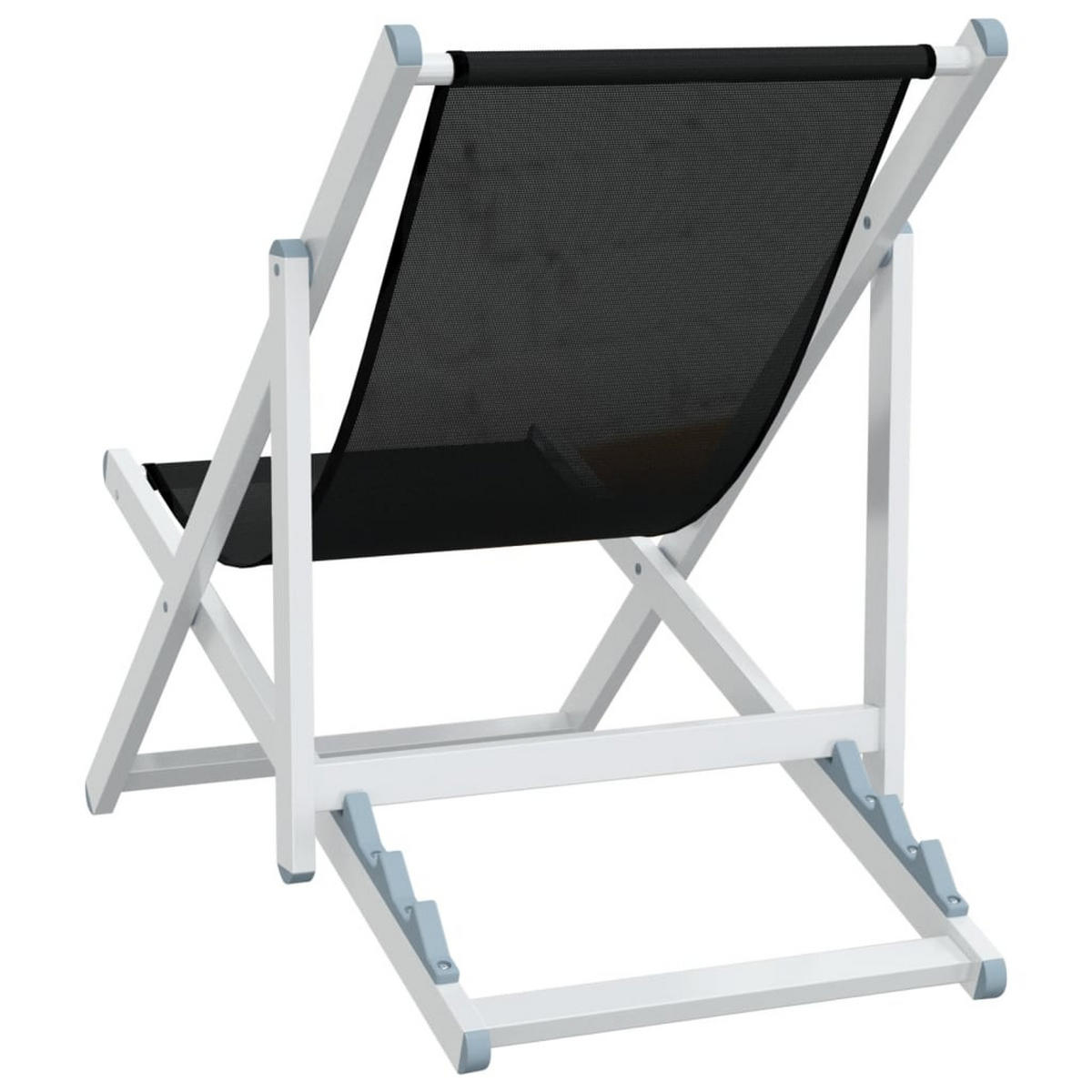 STRANDSTÜHLE 2Er Set Klappbar Schwarz Aluminium Und Textilene - Schwarz, Metall (57/80/97.5cm) - vidaXL