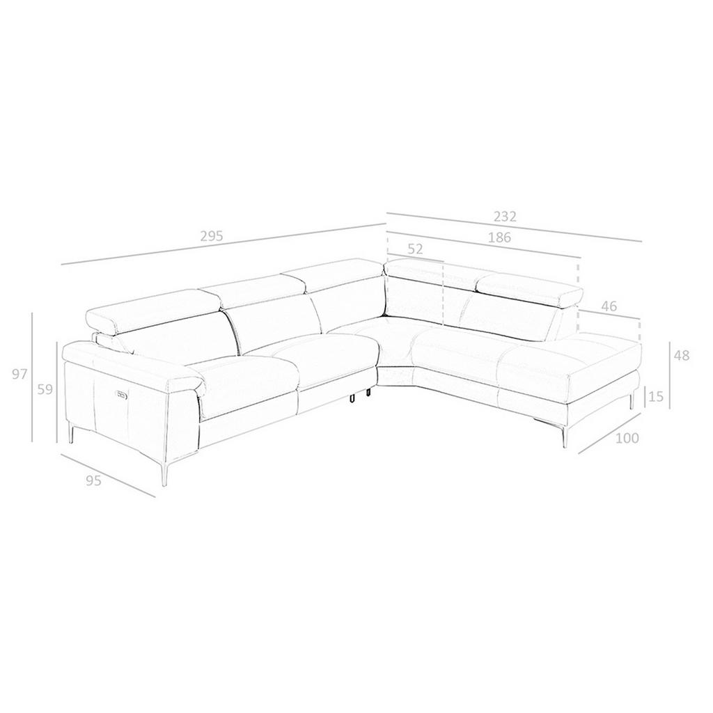 Thumbnail - Angel Cerda Ecksofa, Dunkelgrau, Schwarz, Leder, L-Form, 295x232 cm, Wohnzimmer, Sofas & Couches, Wohnlandschaften, Ecks...