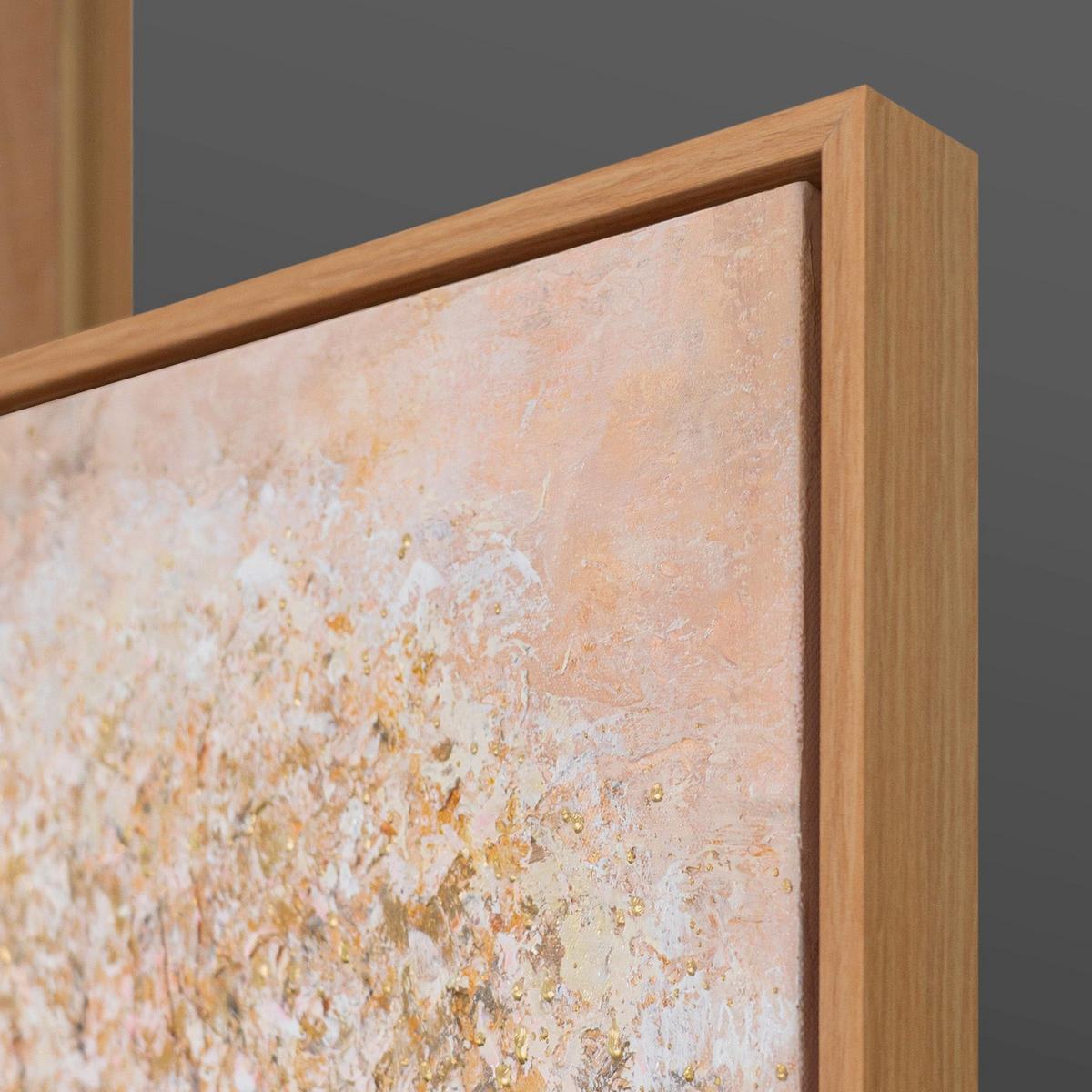 GEMÄLDE Baum des Lichts Schattenfugenrahmen Eichefarben 70x50 cm - Eichefarben, Holz (70/50cm) - YS-art gallery