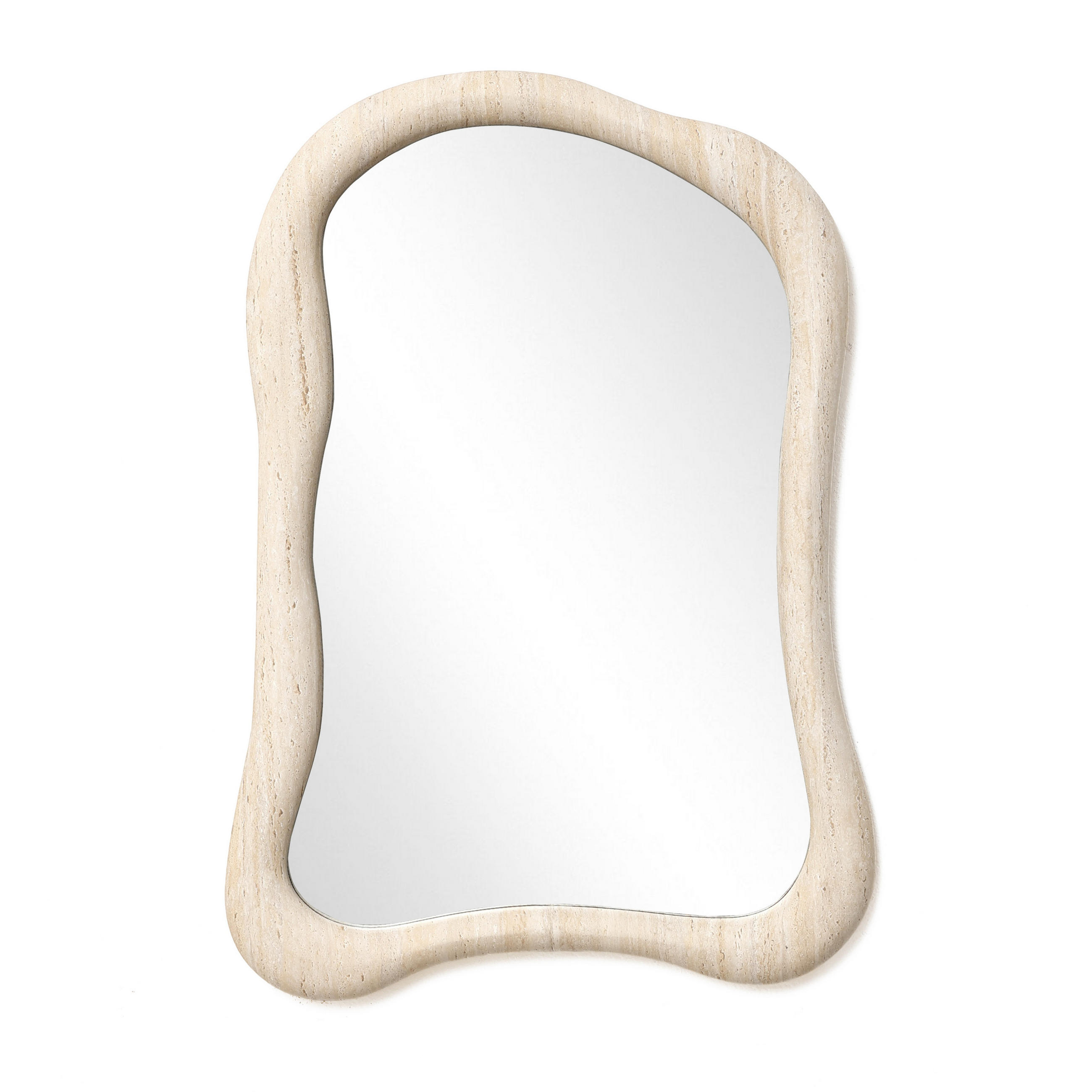 SPIEGEL unregelmäßig Rechteckig mit Holzrahmen 70×50 cm - Beige, Glas/Holz (50/3.6/70.5cm)