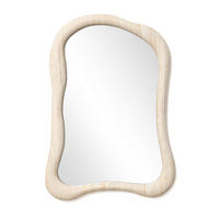 SPIEGEL unregelmäßig Rechteckig mit Holzrahmen 70×50 cm - Beige, Glas/Holz (50/3.6/70.5cm)