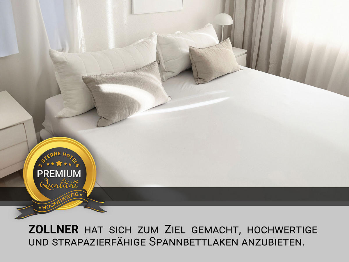 SPANNBETTLAKEN, 160x200 cm, 80% Baumwolle, 20% Polyester, Weiß - Weiß, Naturmaterialien (160/200cm) - Zollner