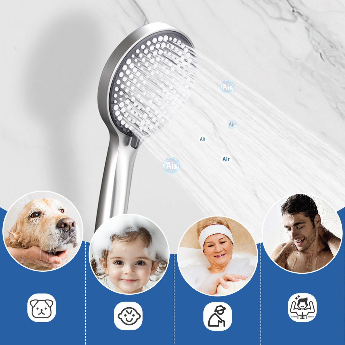 BRAUSESET Sprütz 15/12.8/21.5 cm - Silberfarben, Metall (15/12.8/21.5cm) - ZMH