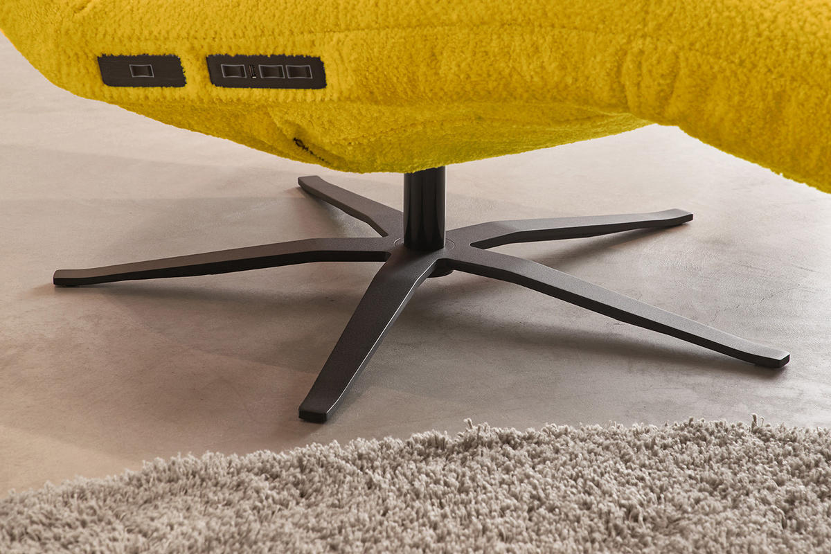 RELAXLIEGE LETICIA Gelb Flachgewebe - Gelb/Schwarz, Textil/Metall (82/115/156cm) - KAWOLA