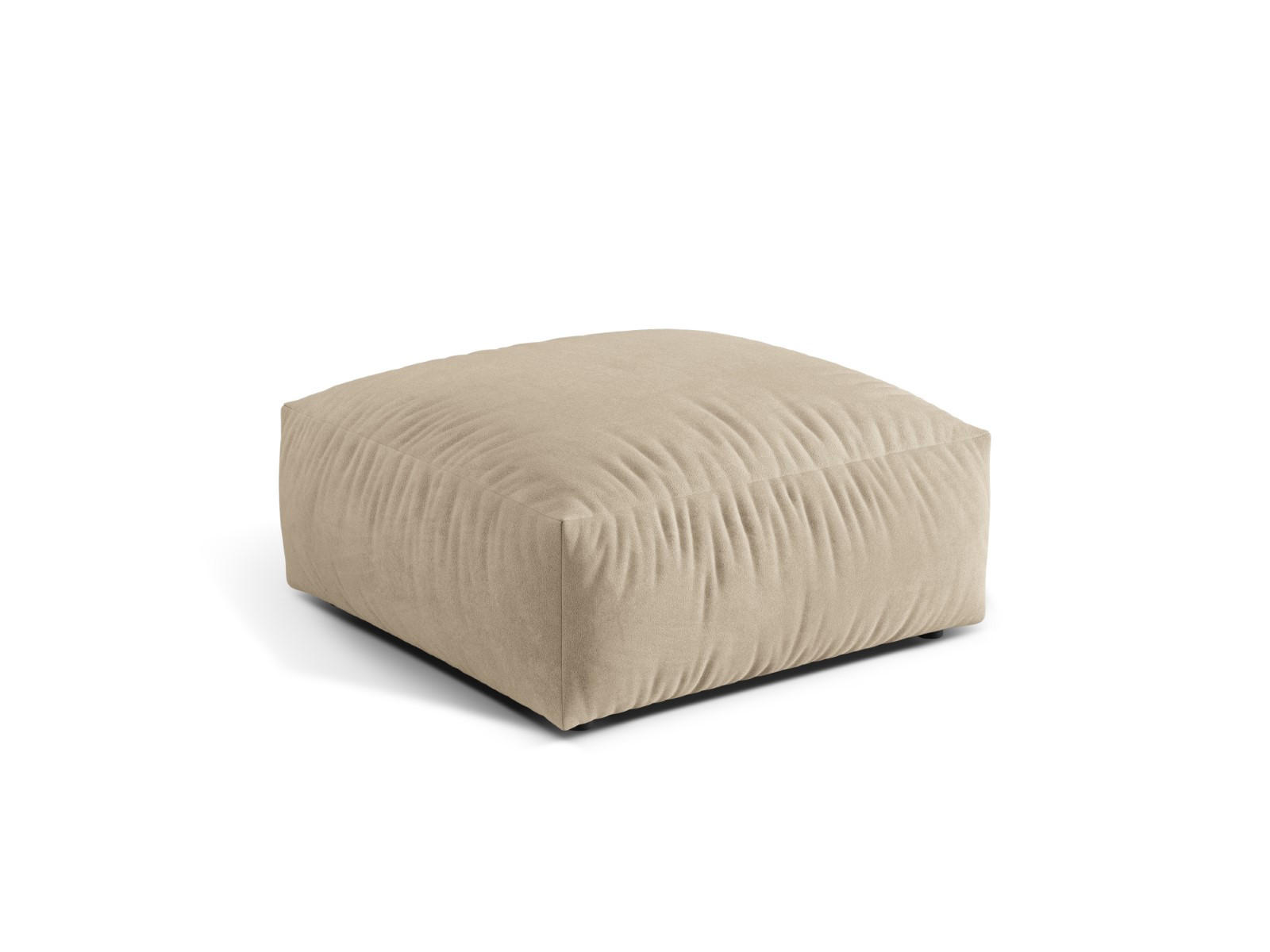 POUF Martina aus Samt leichtes beige - Creme, Textil (106/44/106cm) - Micadoni