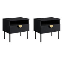 NACHTTISCH Graphitschwarz 50/45,5/34,5 - Graphitfarben, Holzwerkstoff (50/46/35cm) - RAUMHIRSCH FURNITURE