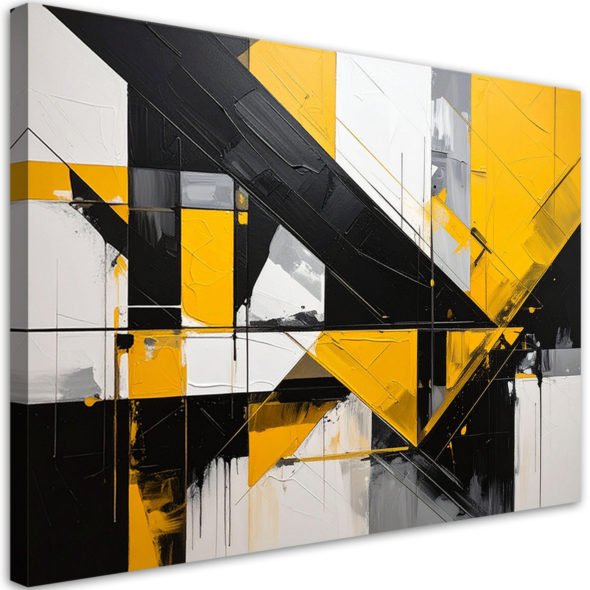 LEINWANDBILD 3D und geometrisch 100x70cm - Gelb, Textil (100/70cm) - Feeby