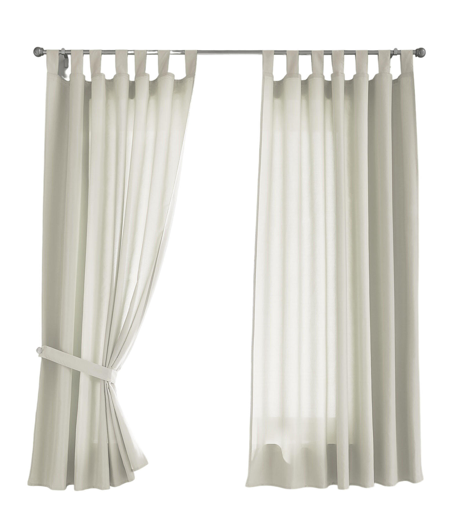 VORHANG 2ER SET POTSDAM HxB 175x140 cm Creme - Creme, Textil (140/175cm) - Gardinenbox
