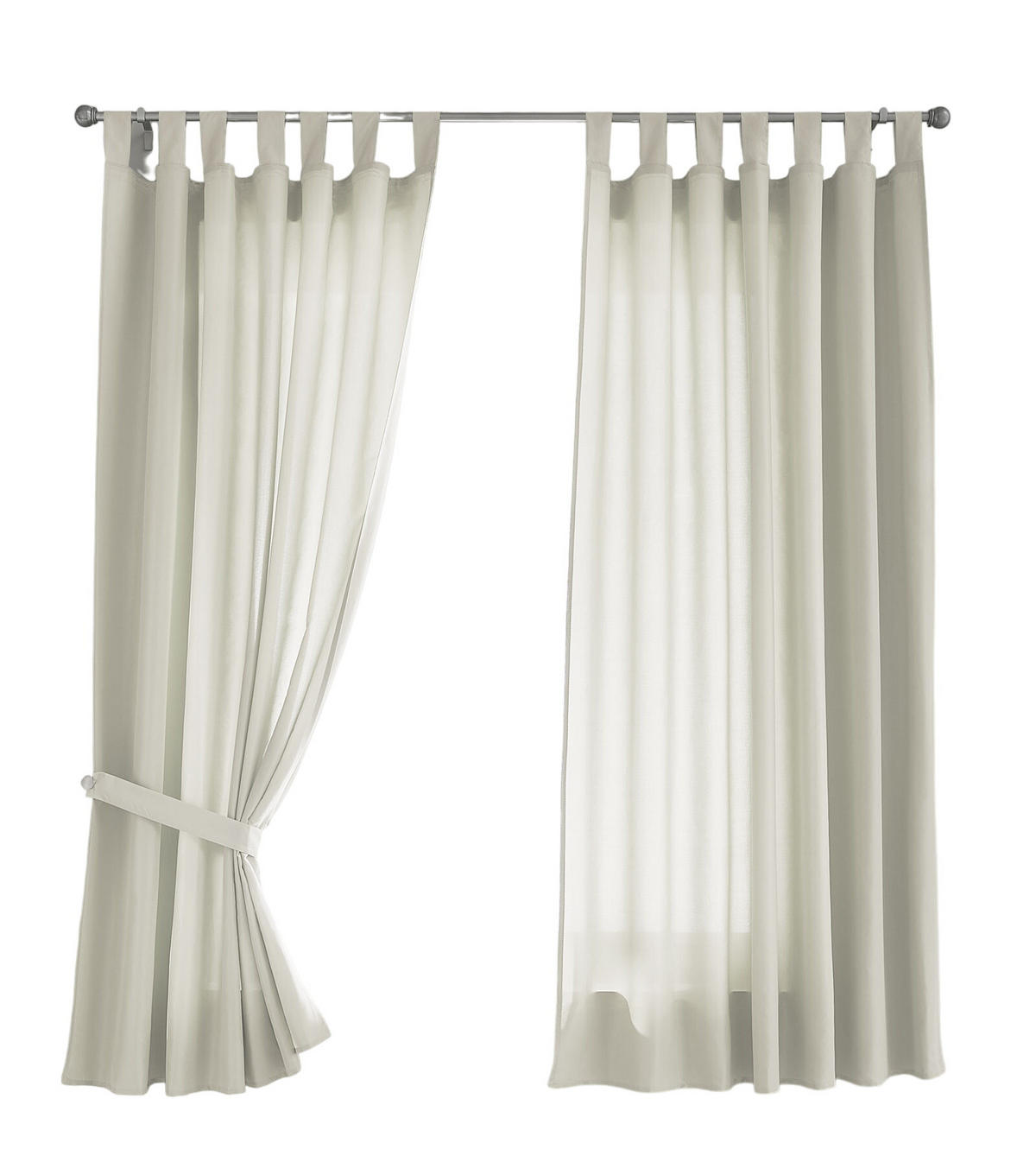 VORHANG 2ER SET POTSDAM HxB 175x140 cm Creme - Creme, Textil (140/175cm) - Gardinenbox